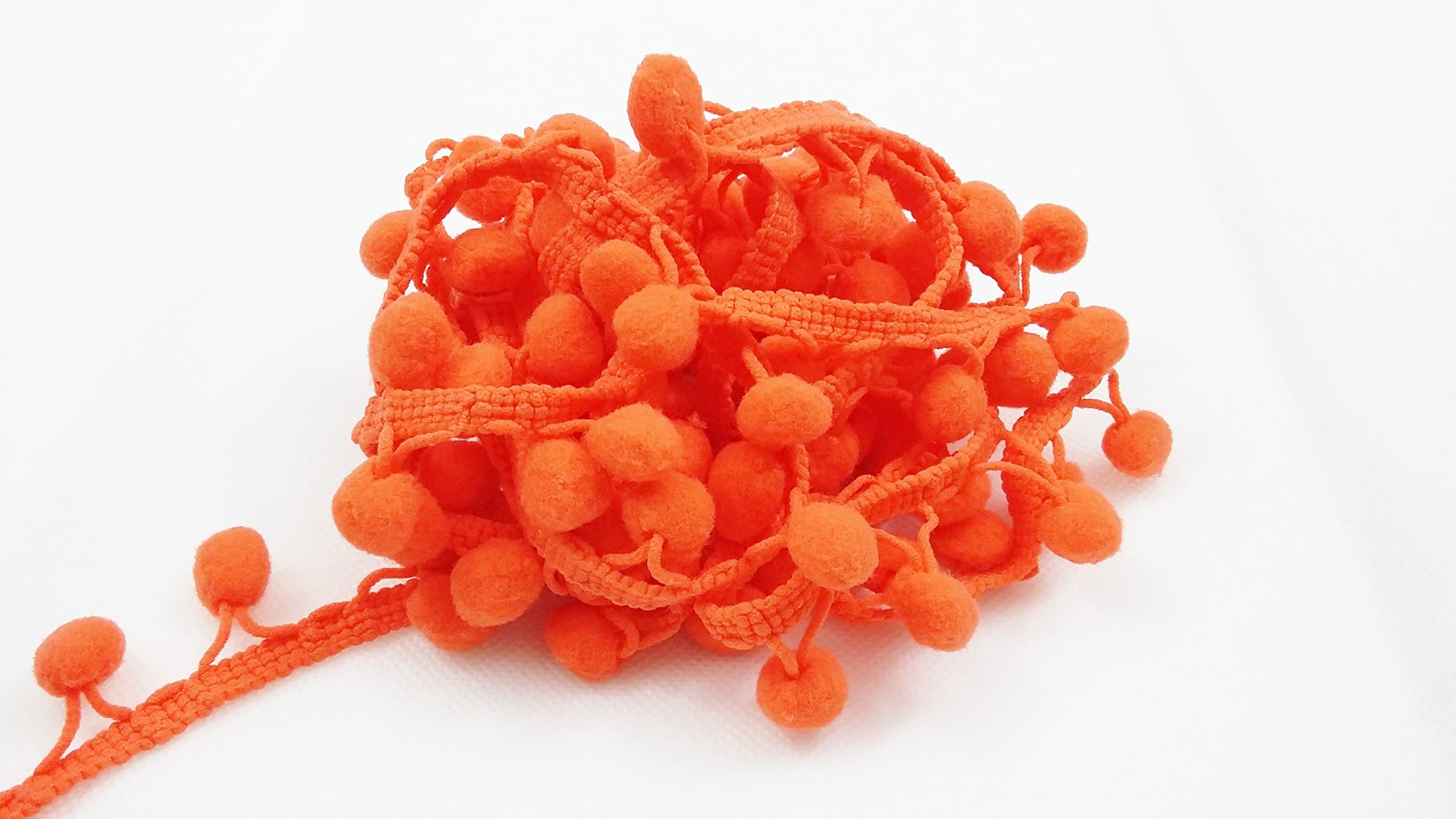 Ribbon Band with Tassels – Orange 10 mm Sold by the Meter – Kit Accessory for Customisation Clothing Shoes for Crafts Pom Poms for Crafting, manuels- Tape Sold By The Metre