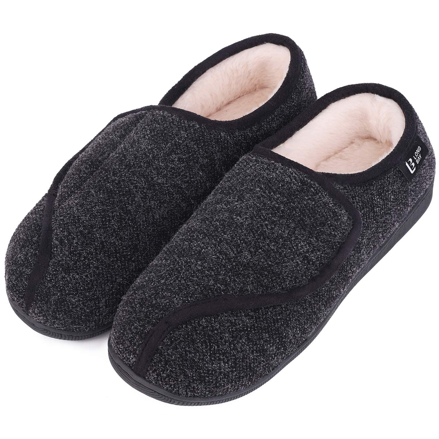 Womens Adjustable Slippers Memory Foam Cozy Wide Diabetic House Shoes Edema Orthopedic Neuropathy Indoor Outdoor