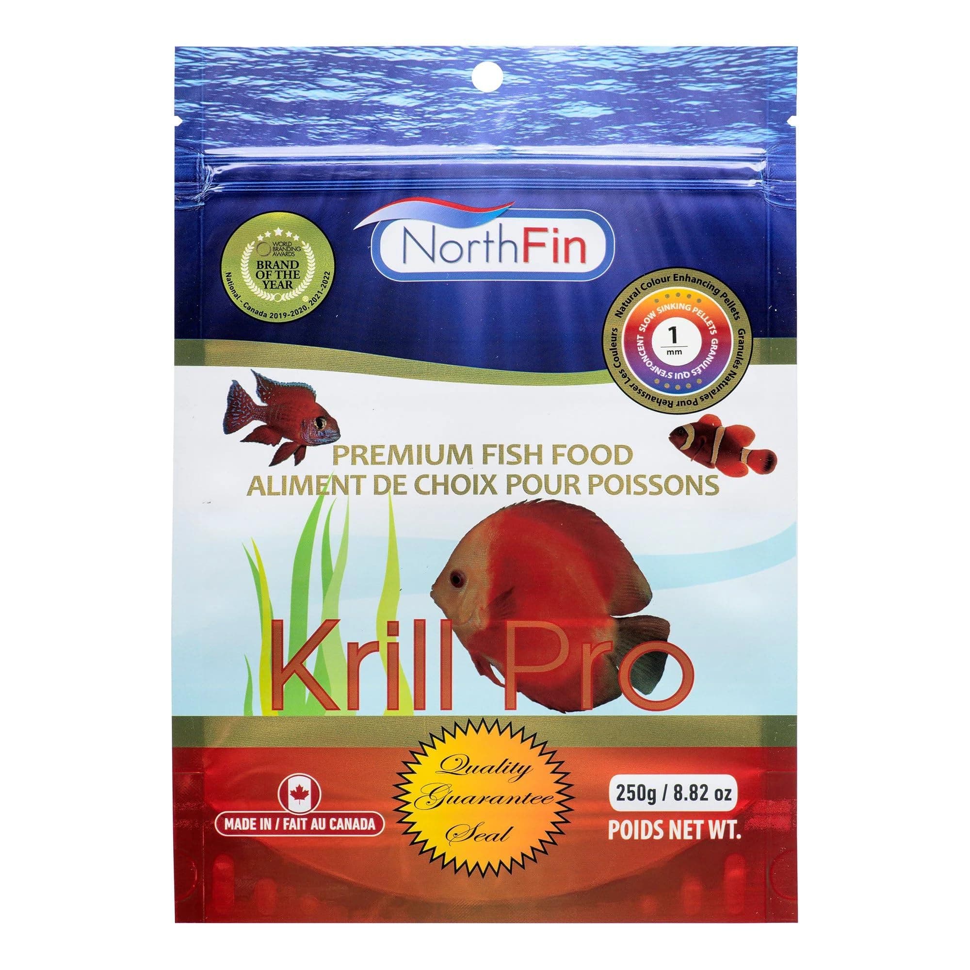 Fish Food Krill Formula Slow Sinking Pellets (1mm 250g)