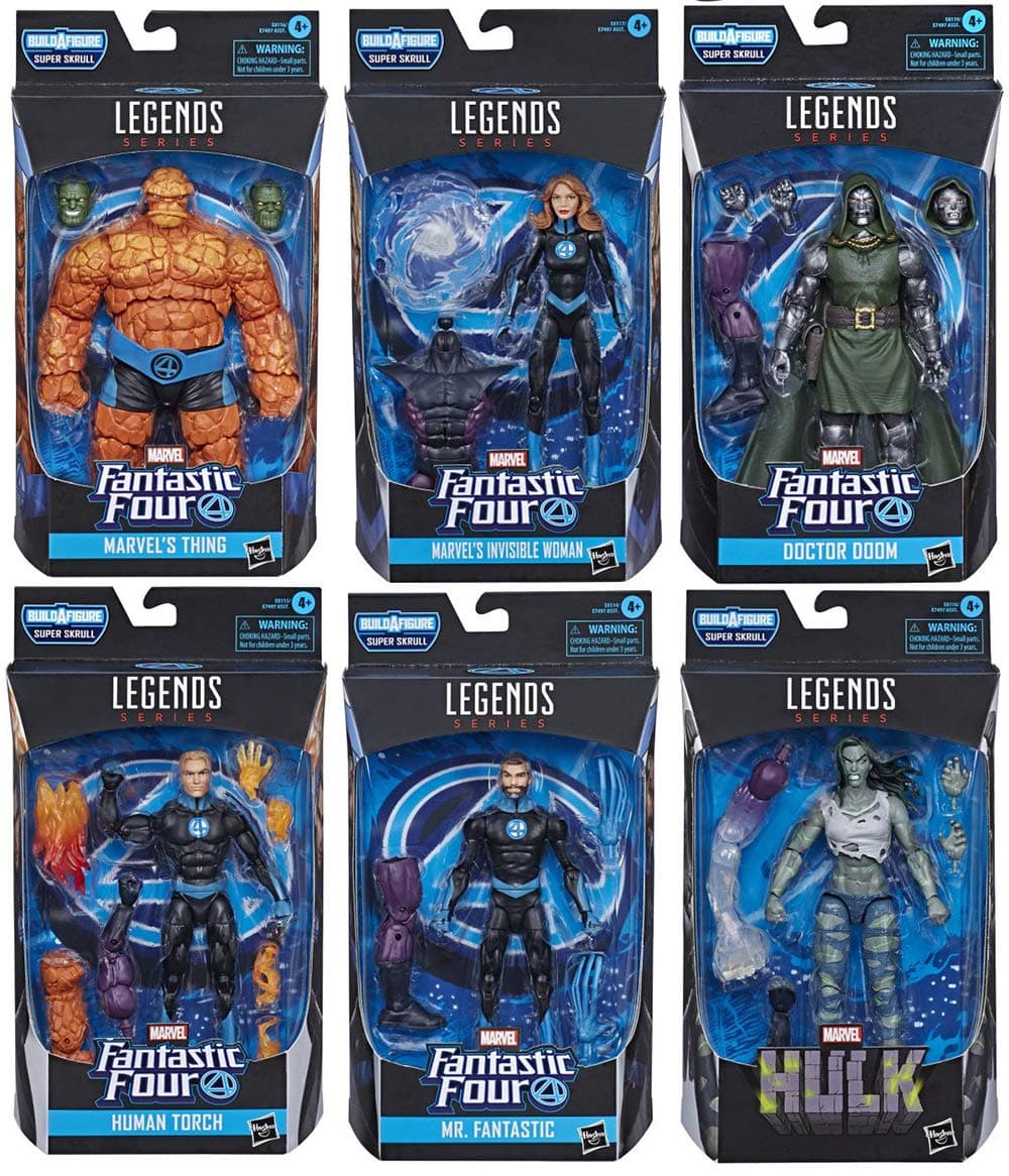 Fantastic Four Marvel Legends Wave 1 Set of 6 Figures (Super Skrull BAF)