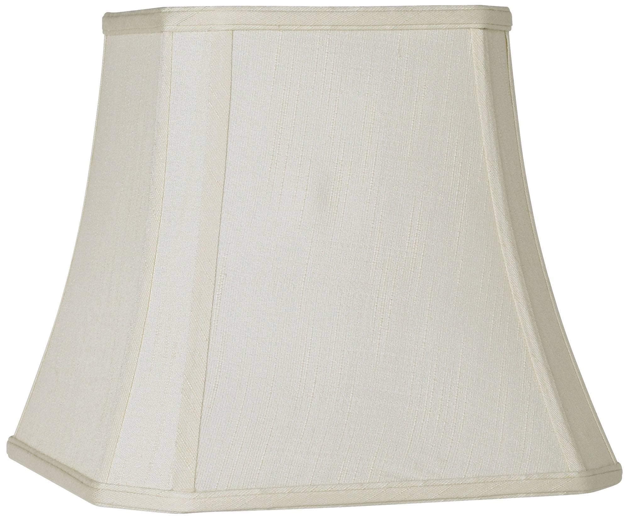 Creme Small Square Cut Corner Lamp Shade 8" Top x 12" Bottom x 11" Slant x 10.5" High (Spider) Replacement with Harp and Finial - Imperial Shade