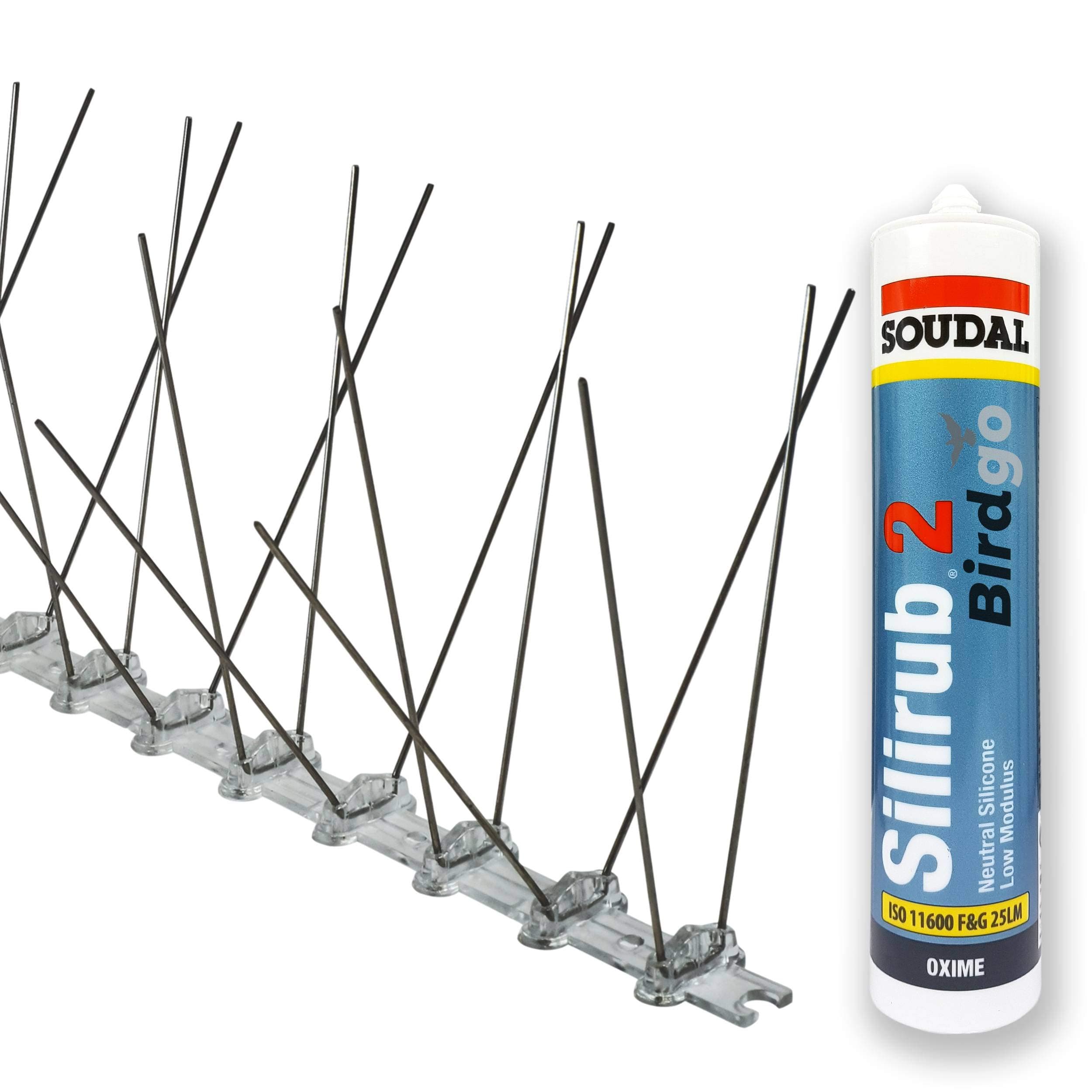 Birdgo 5m Wide Pigeon Spikes & Adhesive Kit - Professional Bird Control