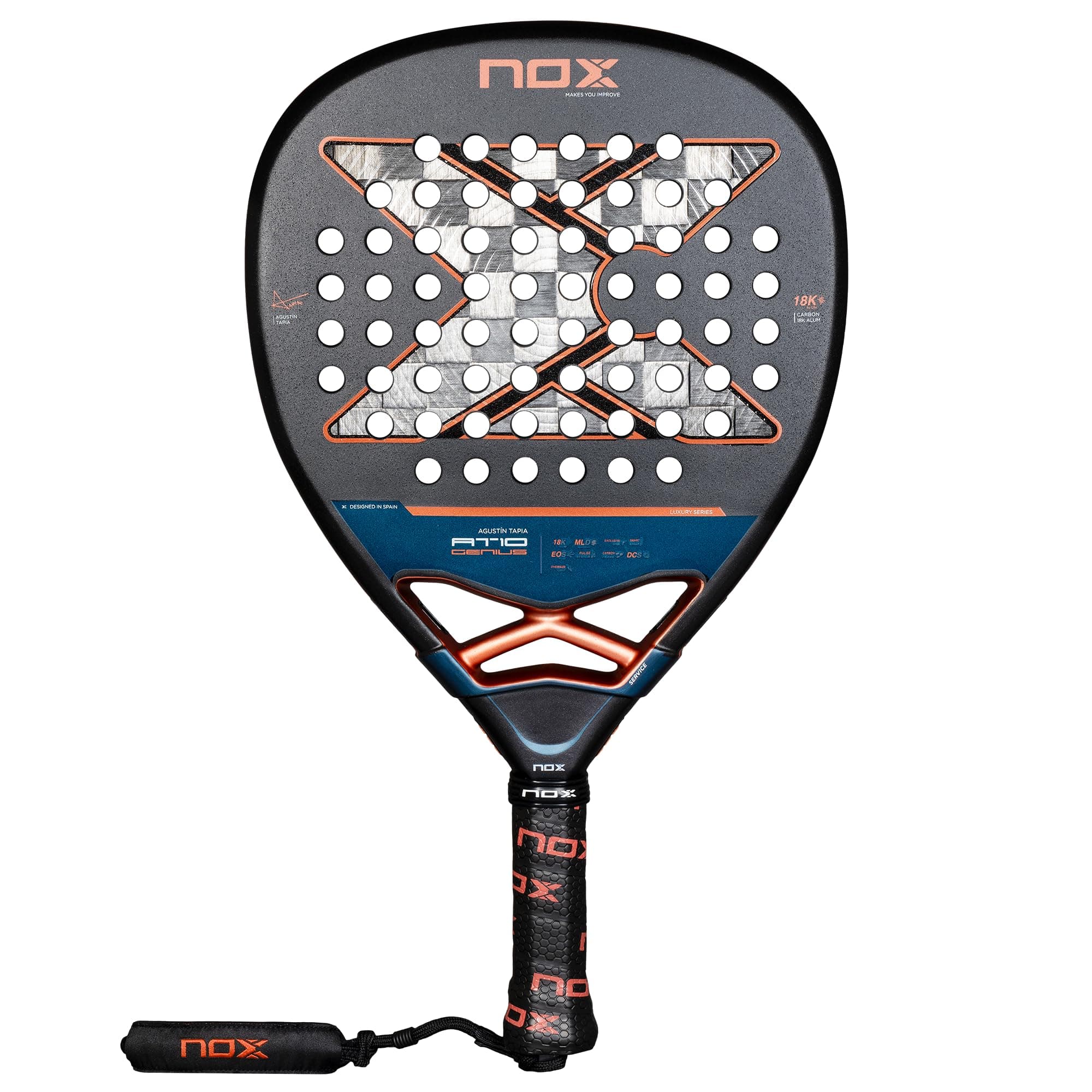 Nox At10 Genius Attack 18k Alum By Agustin Tapia Padel Racket 360-375 gr