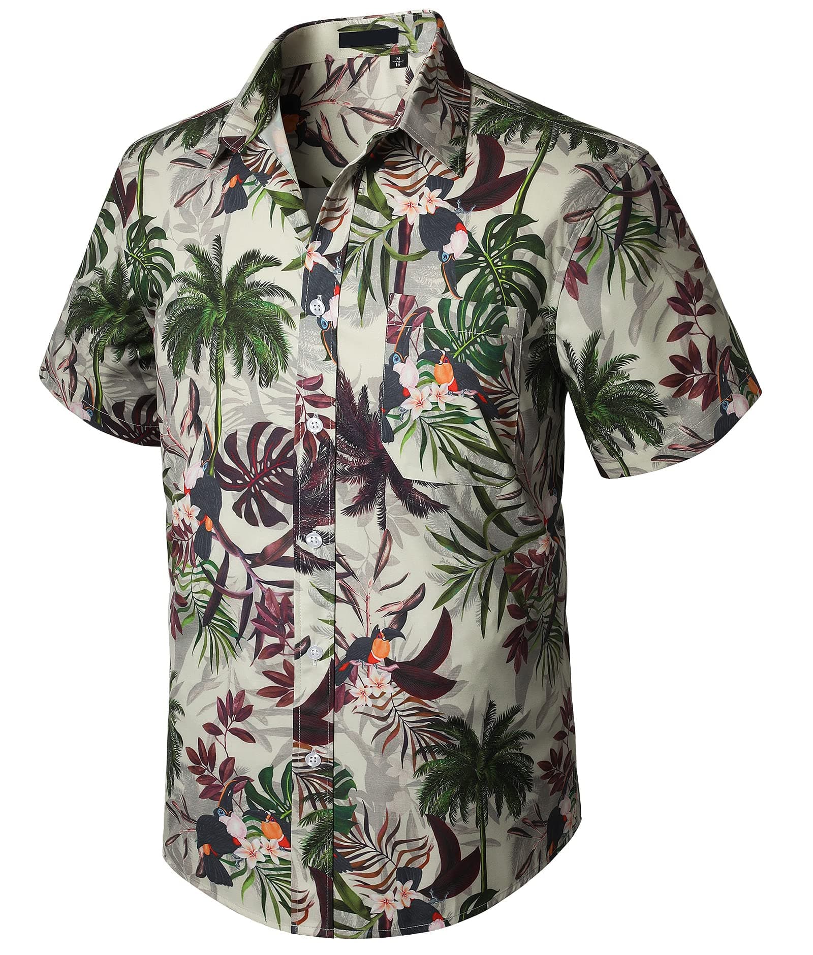 Enlision Hawaiian Shirt for Men Short Sleeve Button Down Floral Funky Casual Flowers Palm Tree Pineapple Print Shirt for Beach Holiday Hawaii Shirts Unisex