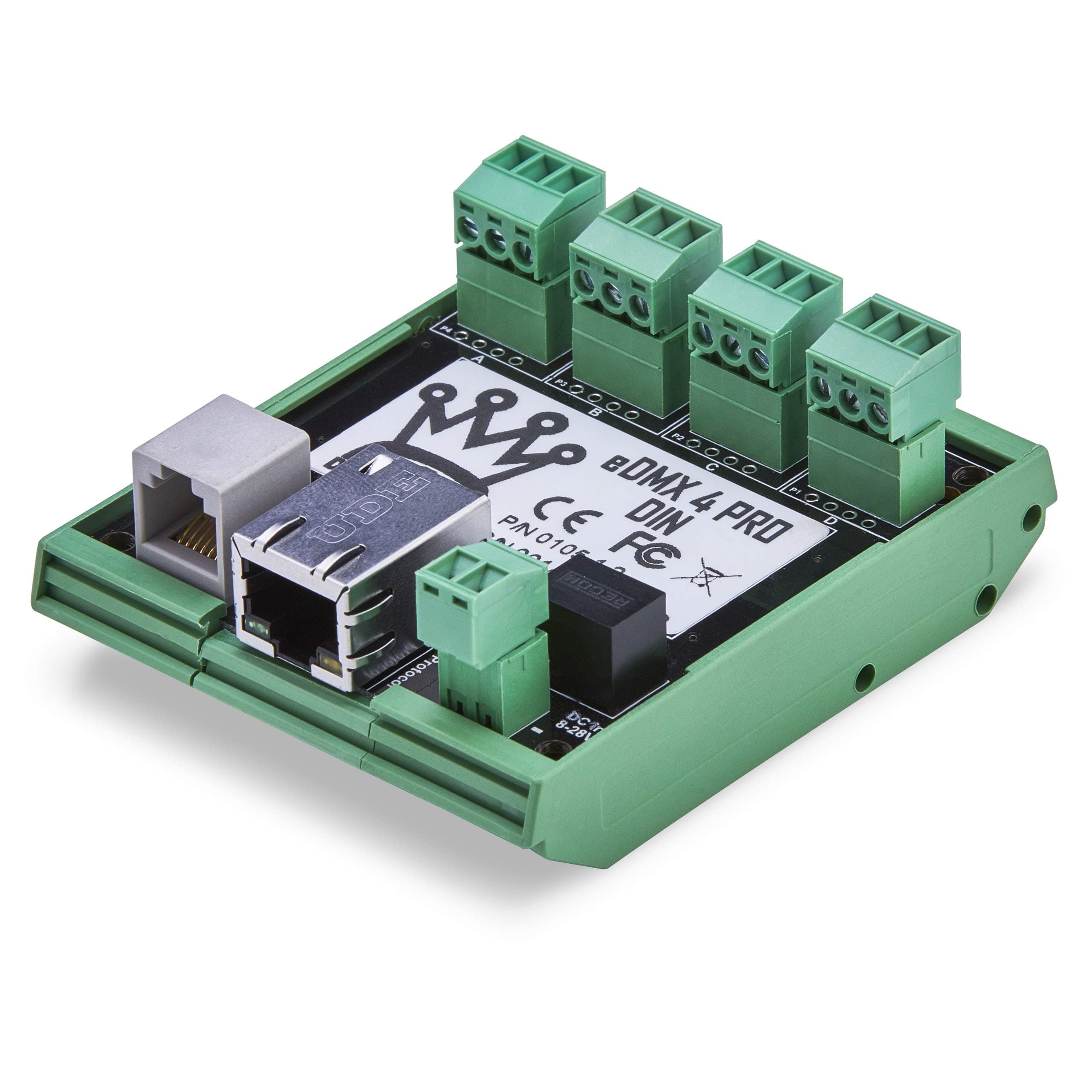 eDMX4 DIN 4-Port – ArtNet/sACN via Ethernet to DMX 512 Converter with Screw Connectors…