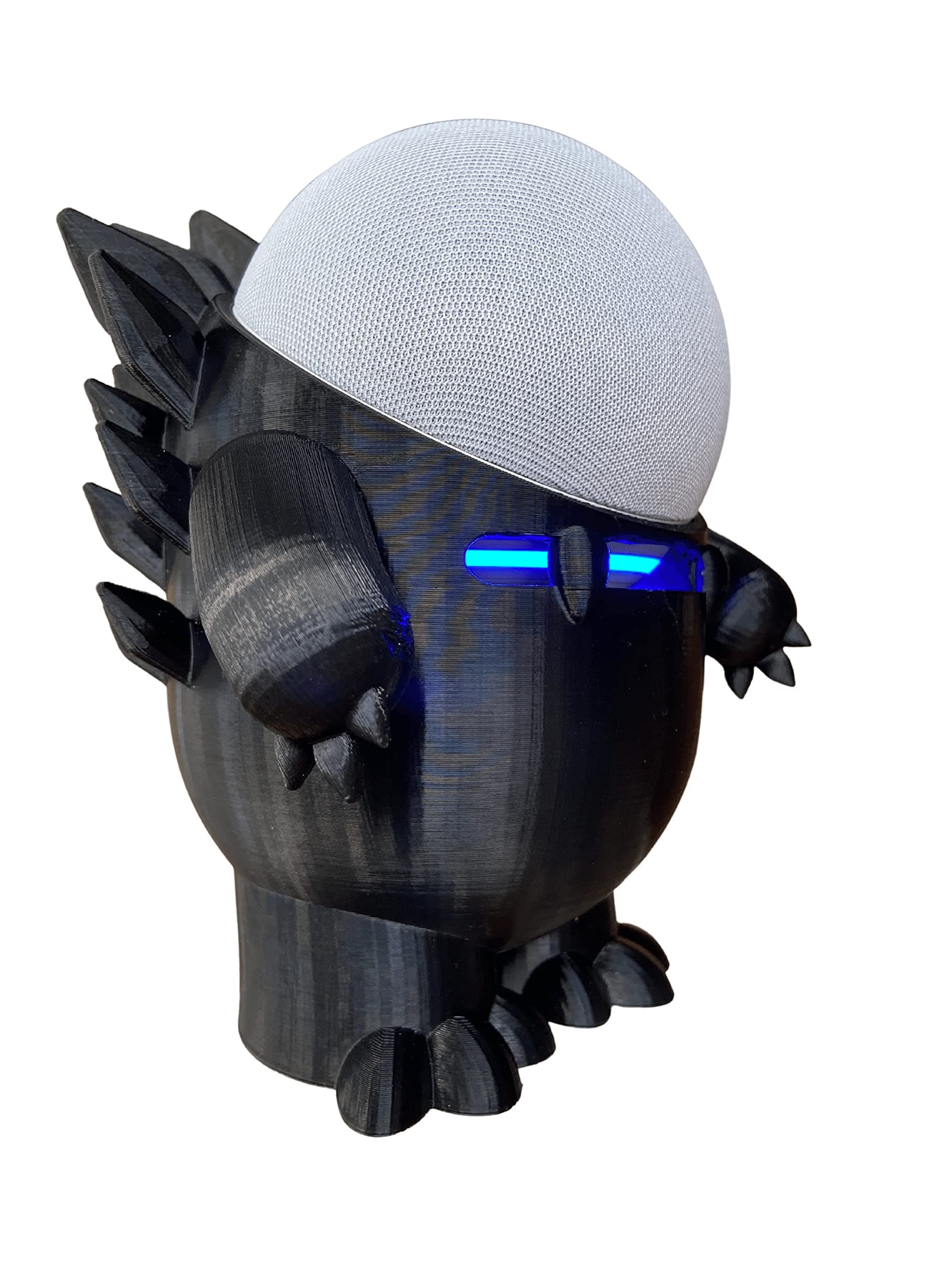 Splin Table Stand Holder Compatible with Amazon Alexa Smart Speaker Echo Dot (4th and 5th gen.) and Apple HomePod Mini, Echosaurus Style (Black)