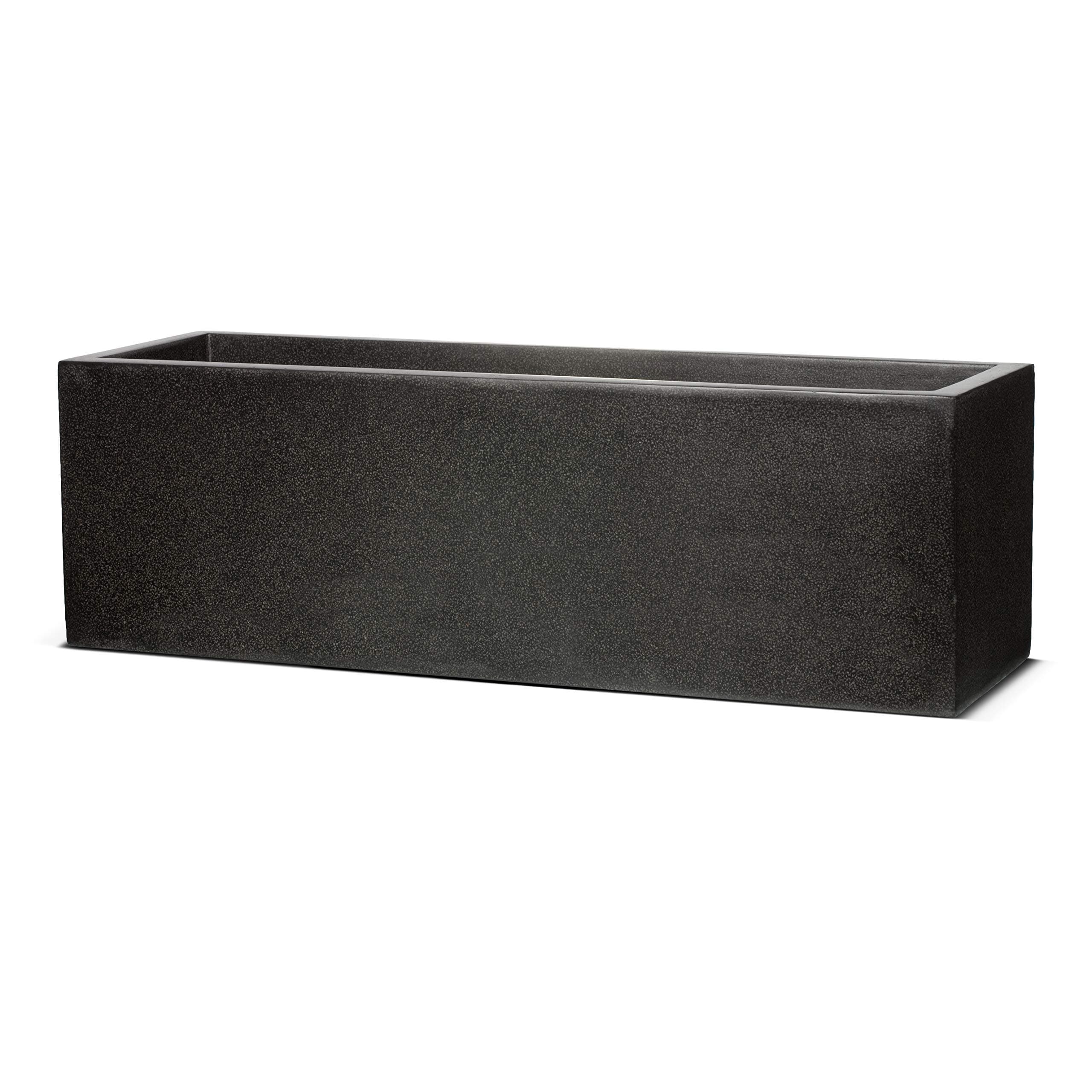 Capi Lux 100 x 40 x 40 cm Rectangular Low III Planter - Black