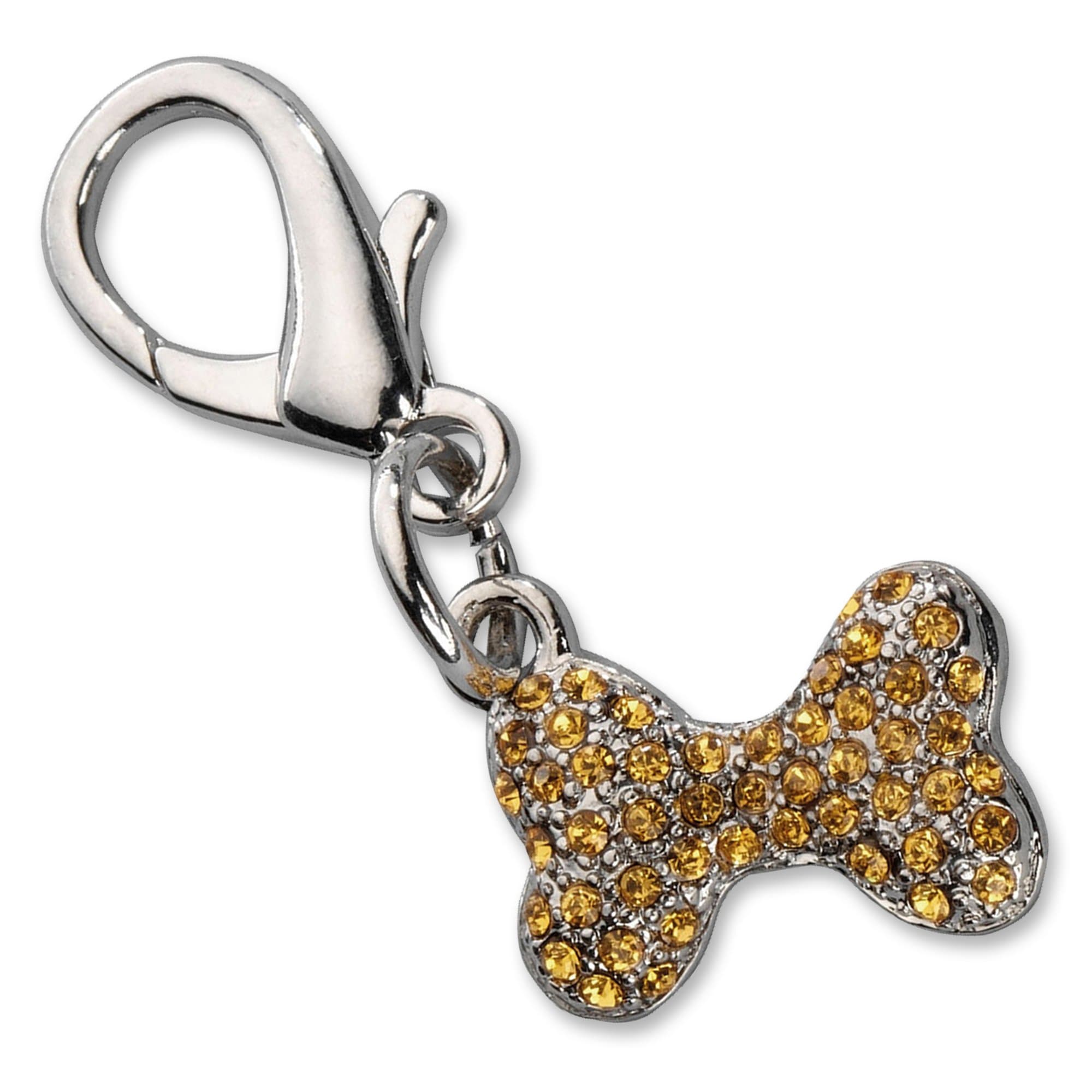 Europet Bernina International Pendant Bone Bohemian Topas Crystal, 2 x 1.6 cm, Dark Yellow