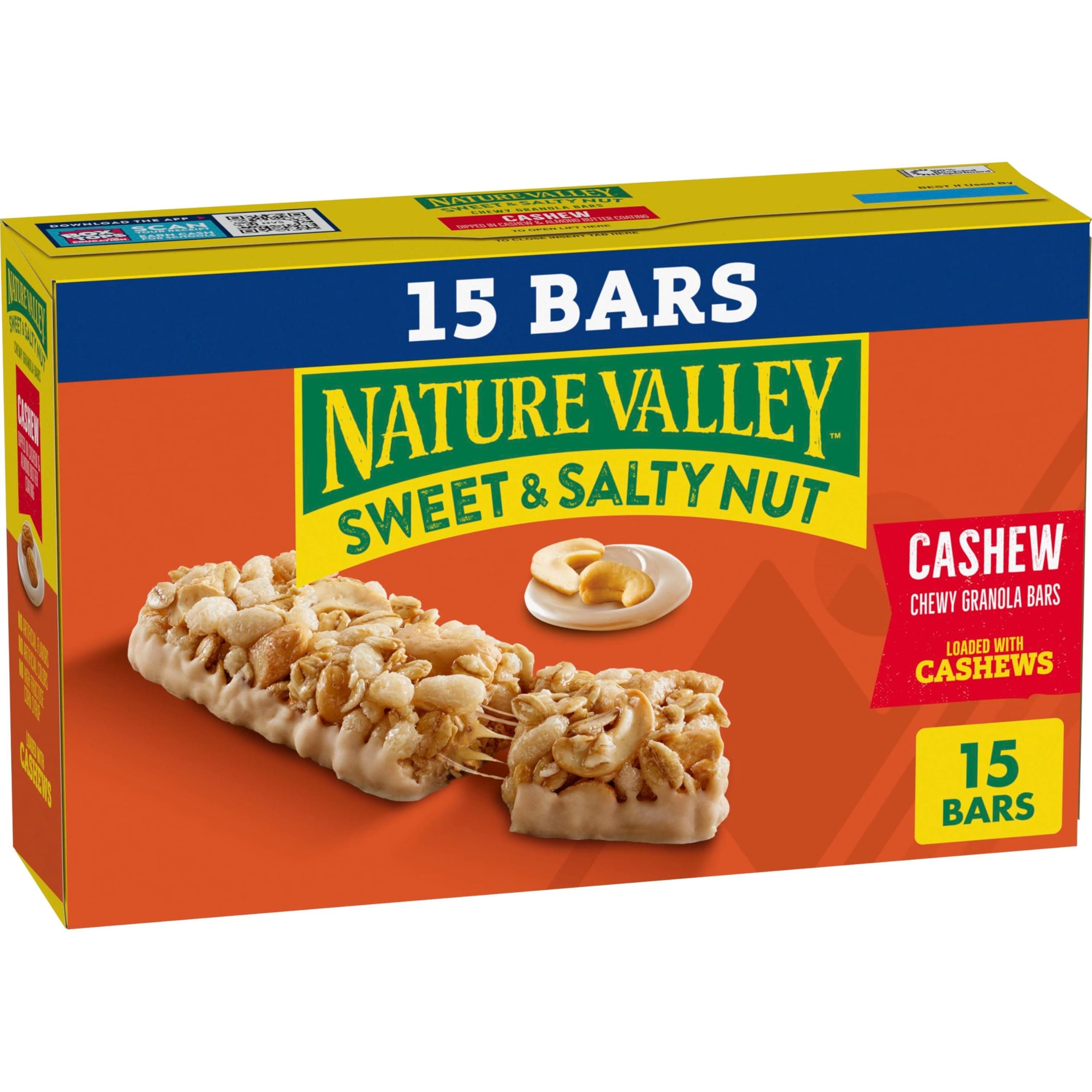 Sweet & Salty Nut, Cashew Granola Bars, Family Pack, 15 ct, 18 oz