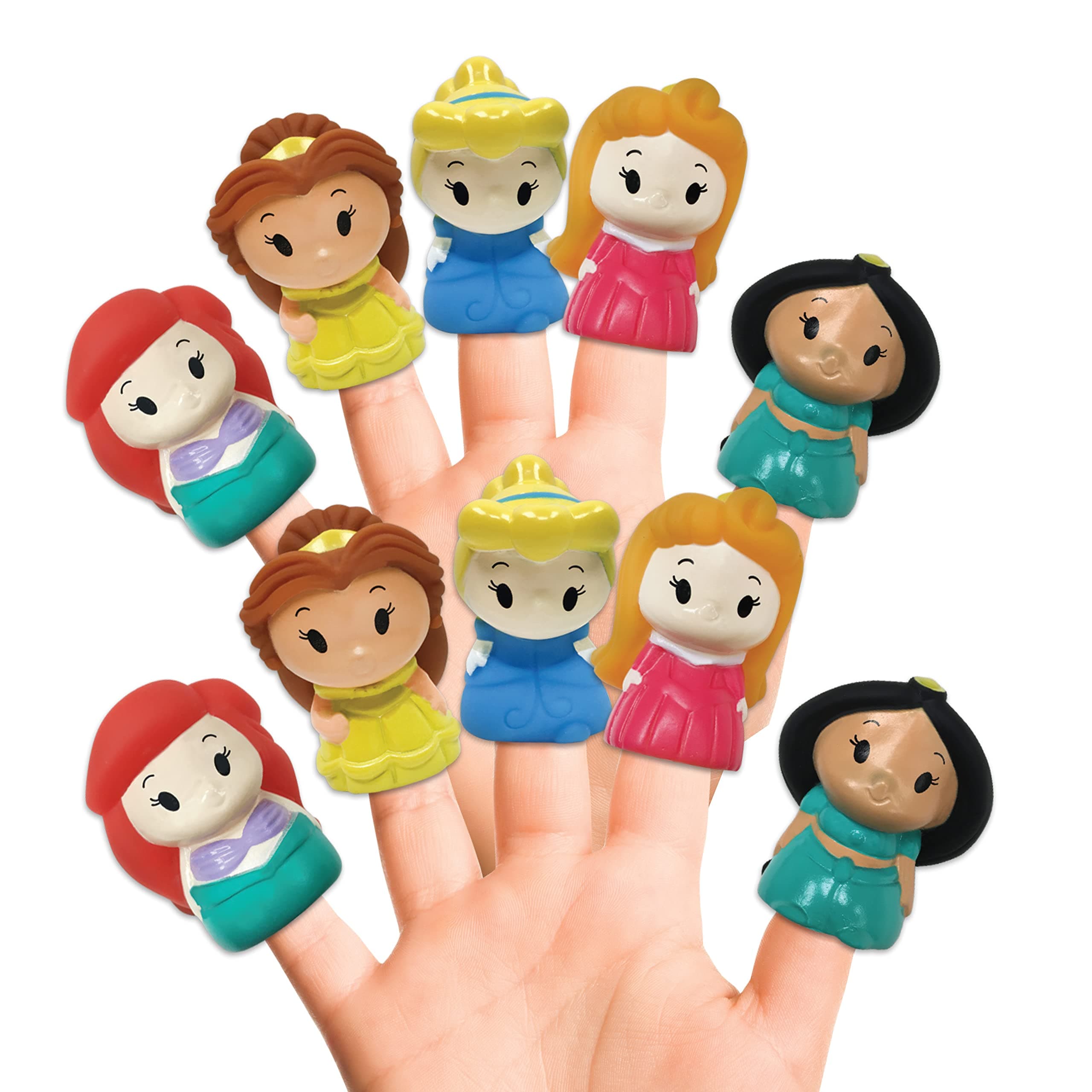 - Disney Princess 10 Pc Finger Puppet Set - Party Favors, Educational, Story Time, Floating Pool Toys, Beach Toys