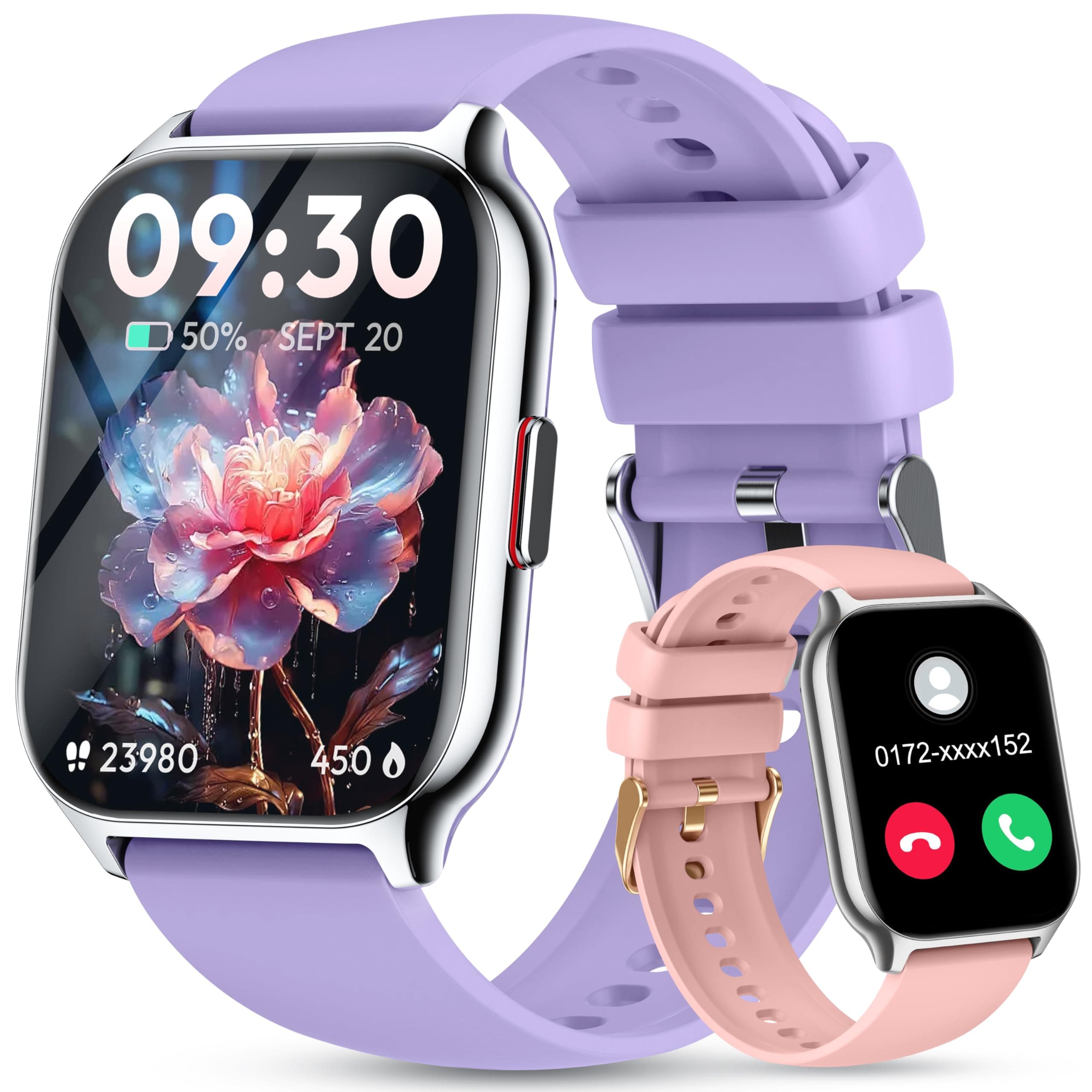 Smart Watch 45mm for Women Men(Dial/Answer Calls), 2.0" Fitness Tracker Watch with Heart Rate/Blood Pressure/Blood Oxygen Monitor for Android iOS