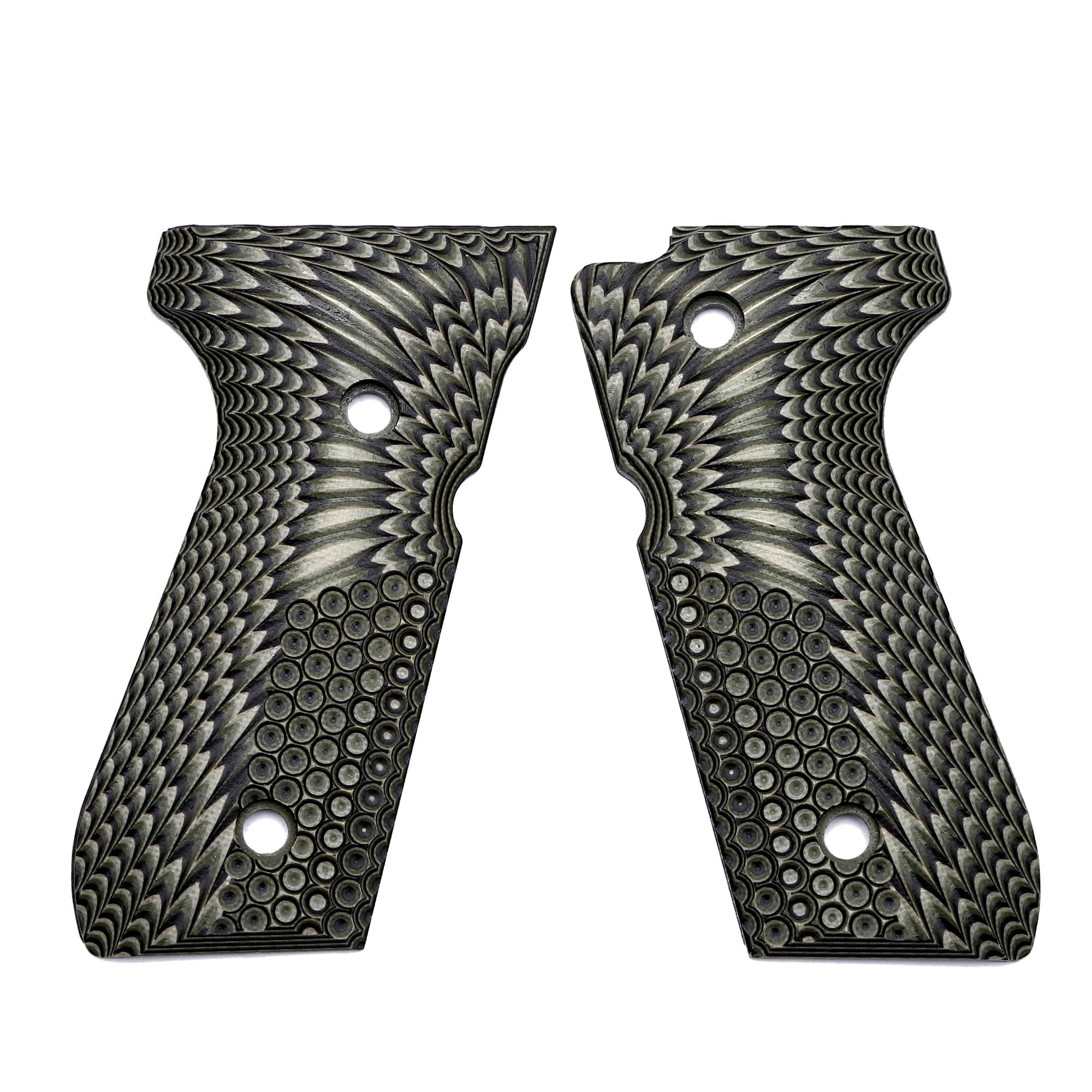 Beretta 92/96 Full Size G10 Grips,Beretta 92 fs, m9, 92a1, 96a1, 92 inox Grips, Perfect in fit and slim down the Beretta Grips, Eagle Wings Texture, Brand