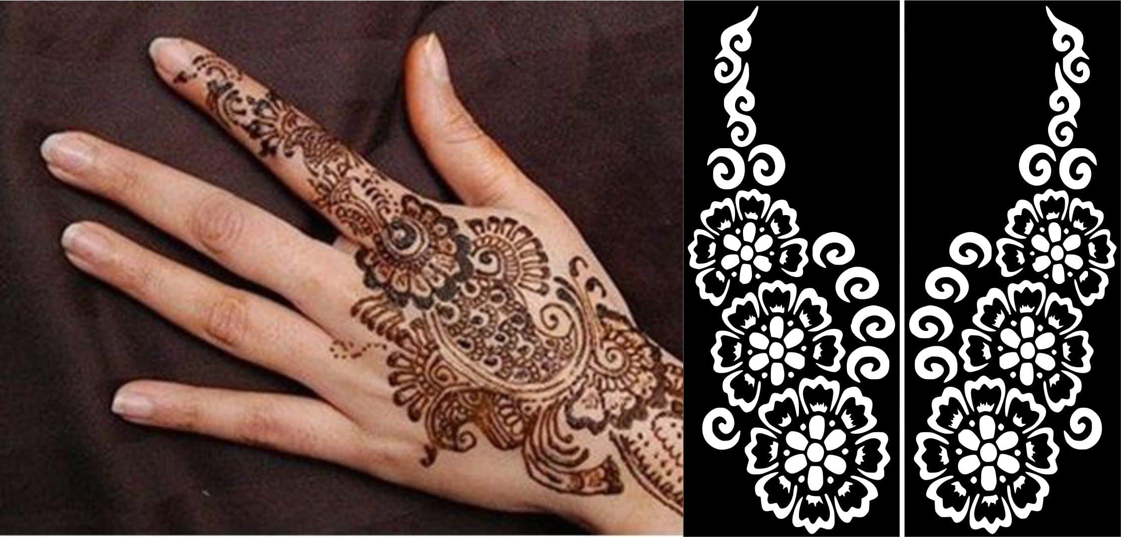 FINLONG Henna Stickers Tattoo Body Art/Mehndi Stencils Template Decal