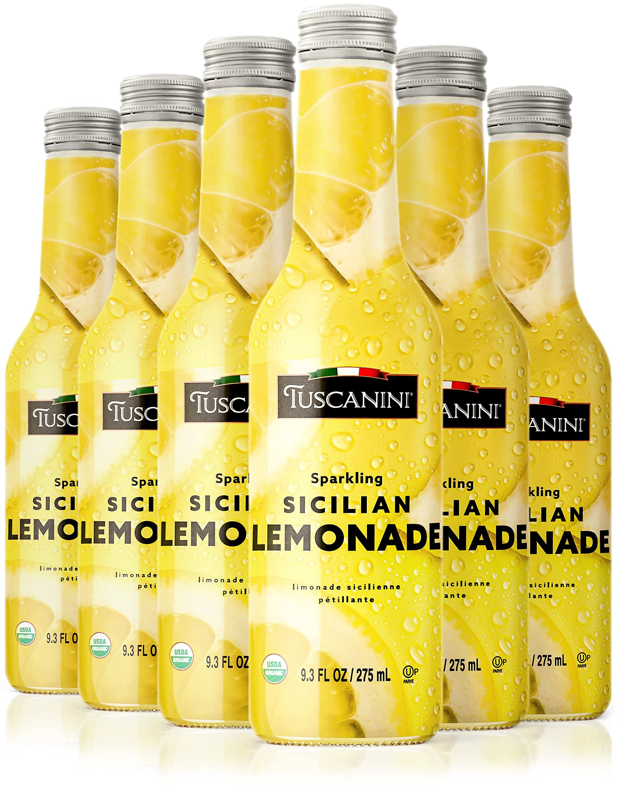 Organic Sparkling Lemonade, 9.3oz (6 Pack) | No Food Coloring or Artificial Flavors | Product of Italy | Premium Glass Bottle | Sparkling Party Drink