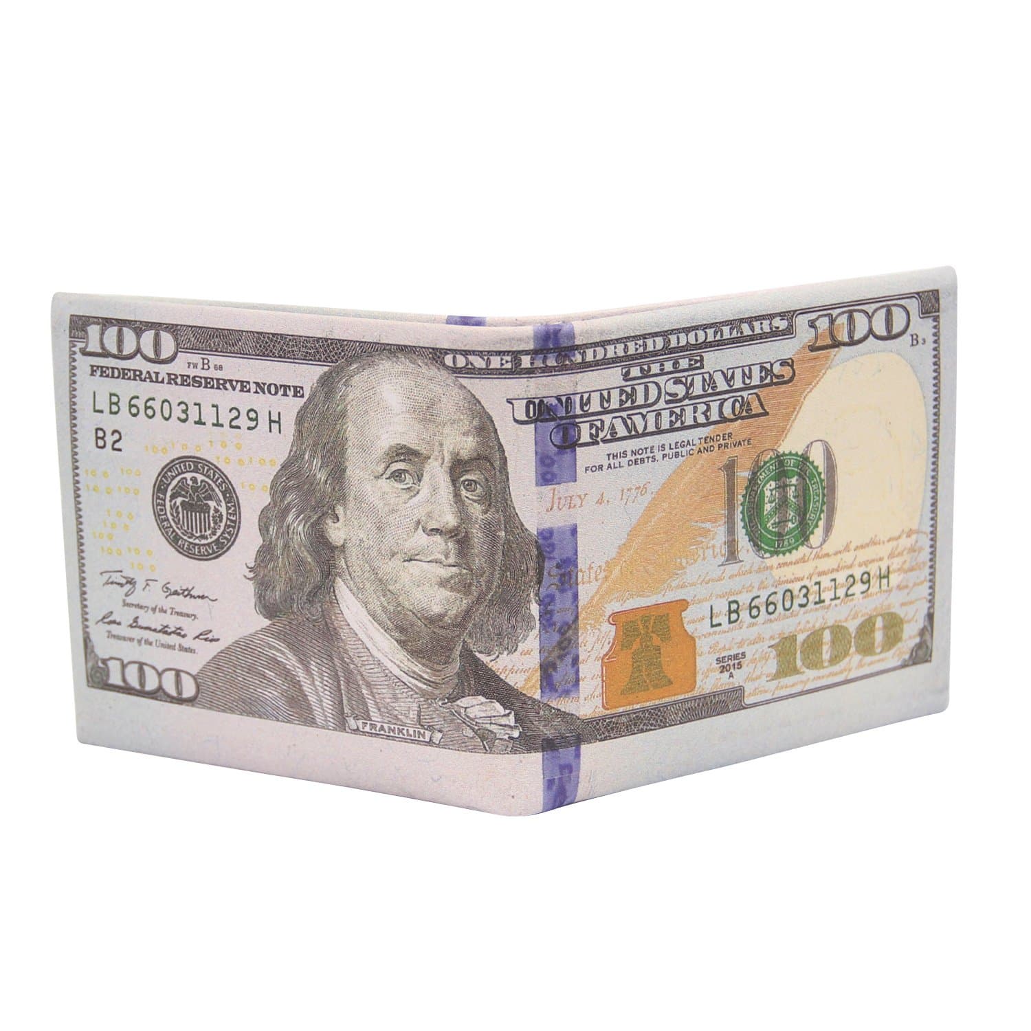 Men Us Dollar Bill Wallet Billfold Leather Credit Card Photo Holder