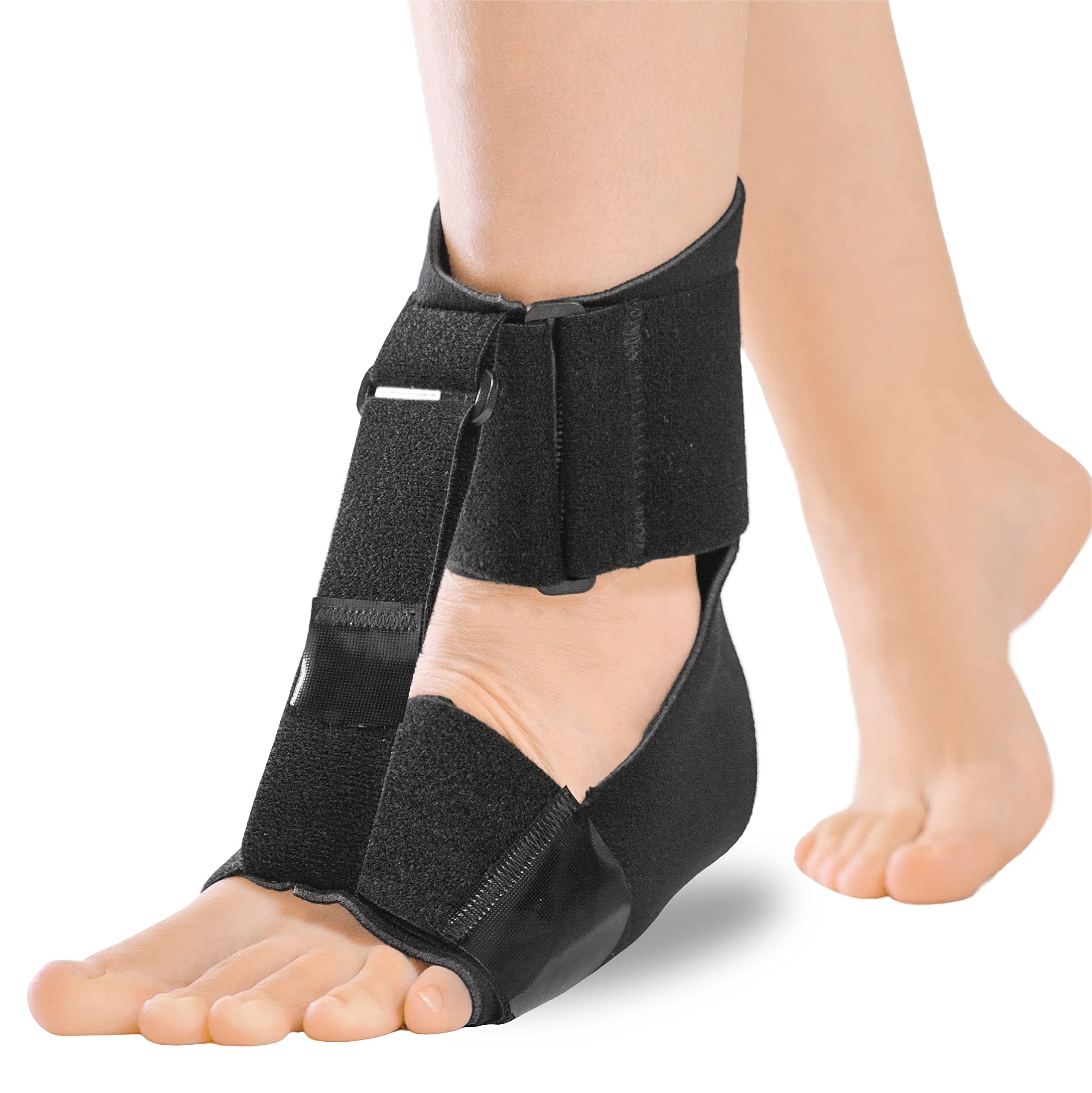 BraceAbility Foot Drop Brace - Ankle Orthosis Sock for Toe Walking in Big Kids, Teens, Adults; Supports Charcot Marie Tooth, Peroneal Nerve Injury, Stroke, Muscle Dystrophy Pain Relief in Bed (S/M)