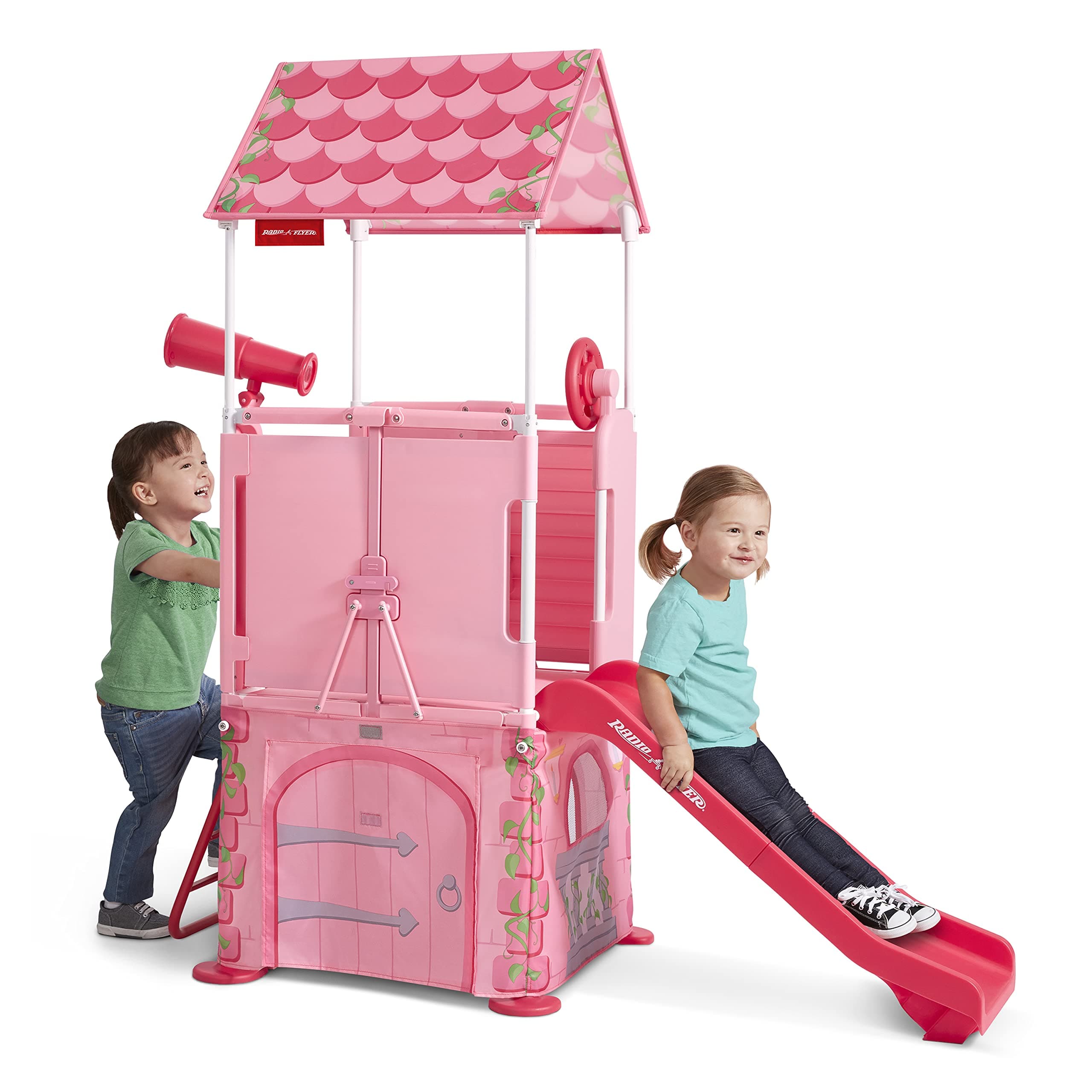 Play & Fold Away Princess Castle, Toy Slide, Fort, & Climbing Playhouse