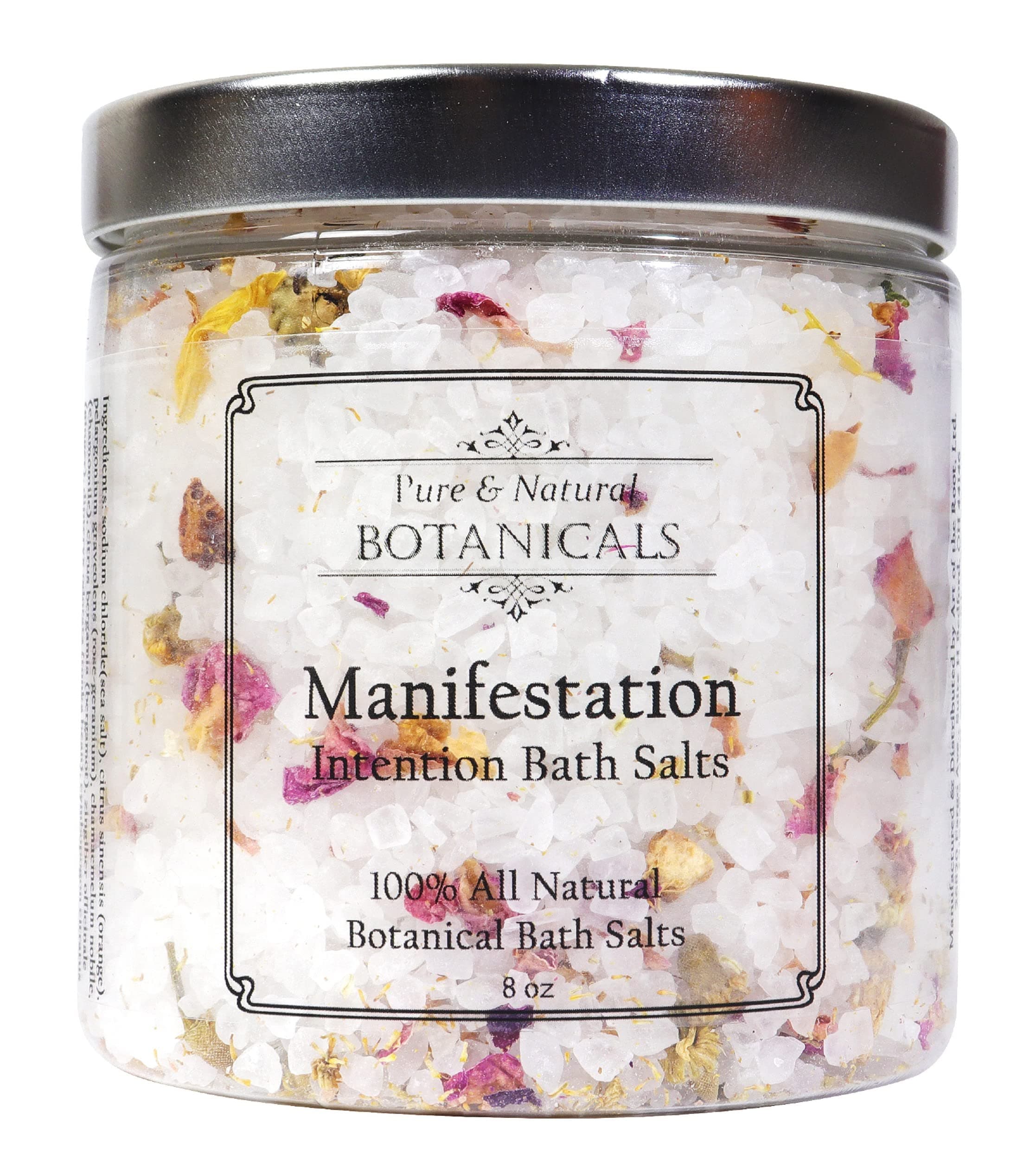 Manifestation Intention Bath Salts | 100% All Natural 8 oz | Hand Blended with Herbs & Essential Oils | Wiccan Pagan Magick Spiritual