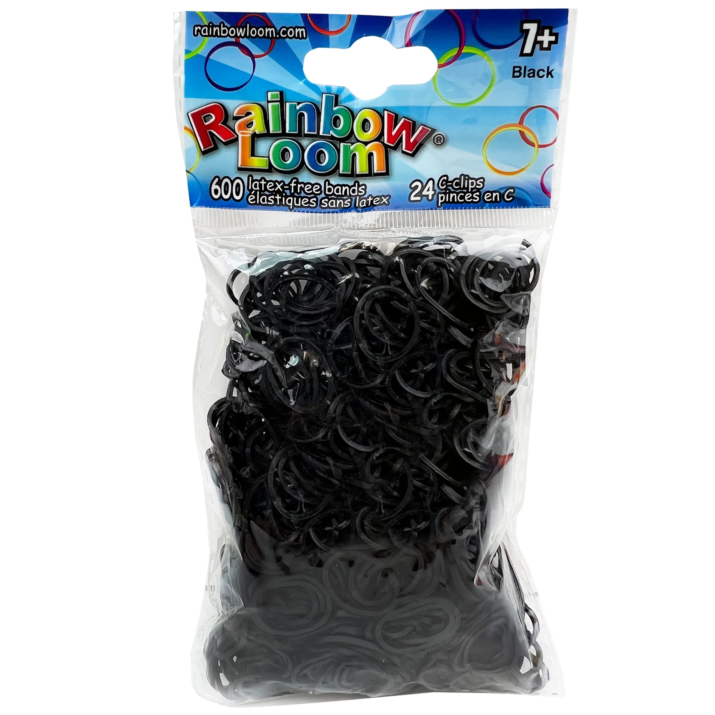 Black Rubber Bands with 24 C-Clips (600 Count)