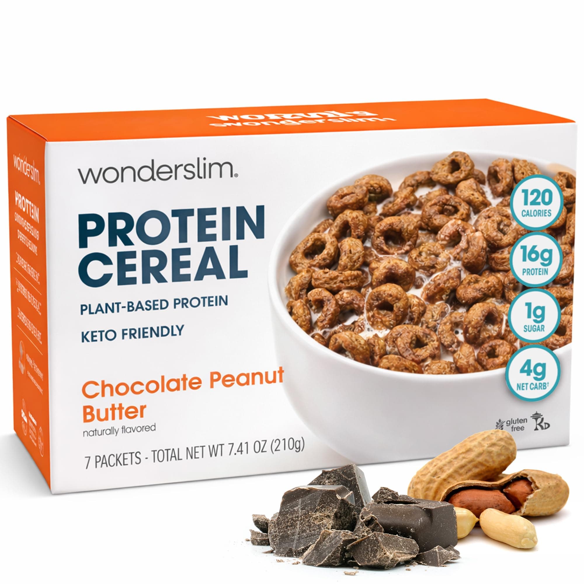 Protein Cereal, Chocolate Peanut Butter, Low Sugar, Gluten Free, Keto Friendly & Low Carb (7ct)