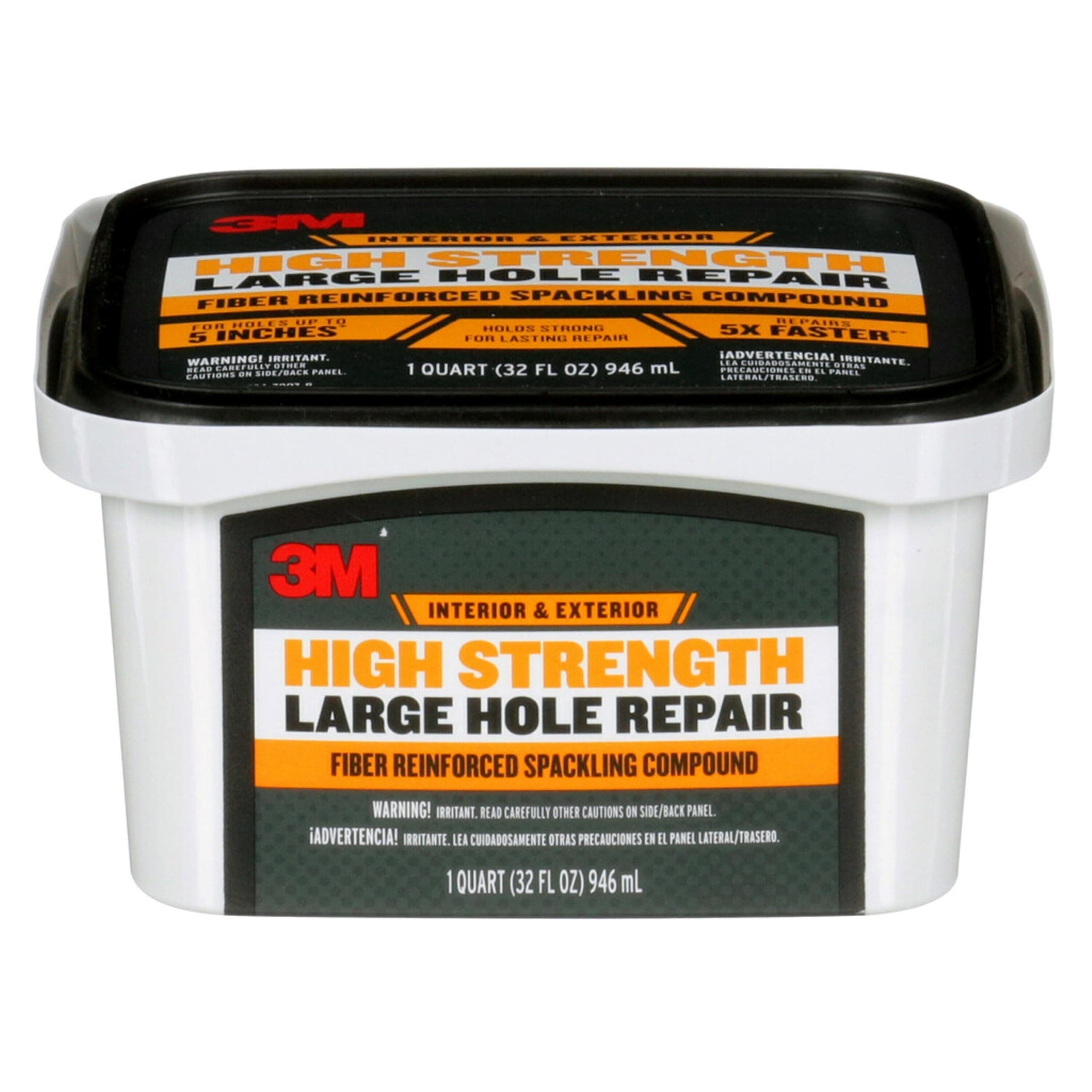 High Strength Fiber Reinforced Spackling Compound, 32 oz., Ideal for Large Hole Repair Cracks and Damaged Surfaces in Drywall, Plaster, Stucco, Concrete and Wood, For Easy Wall Repair (LHR-32-BB)