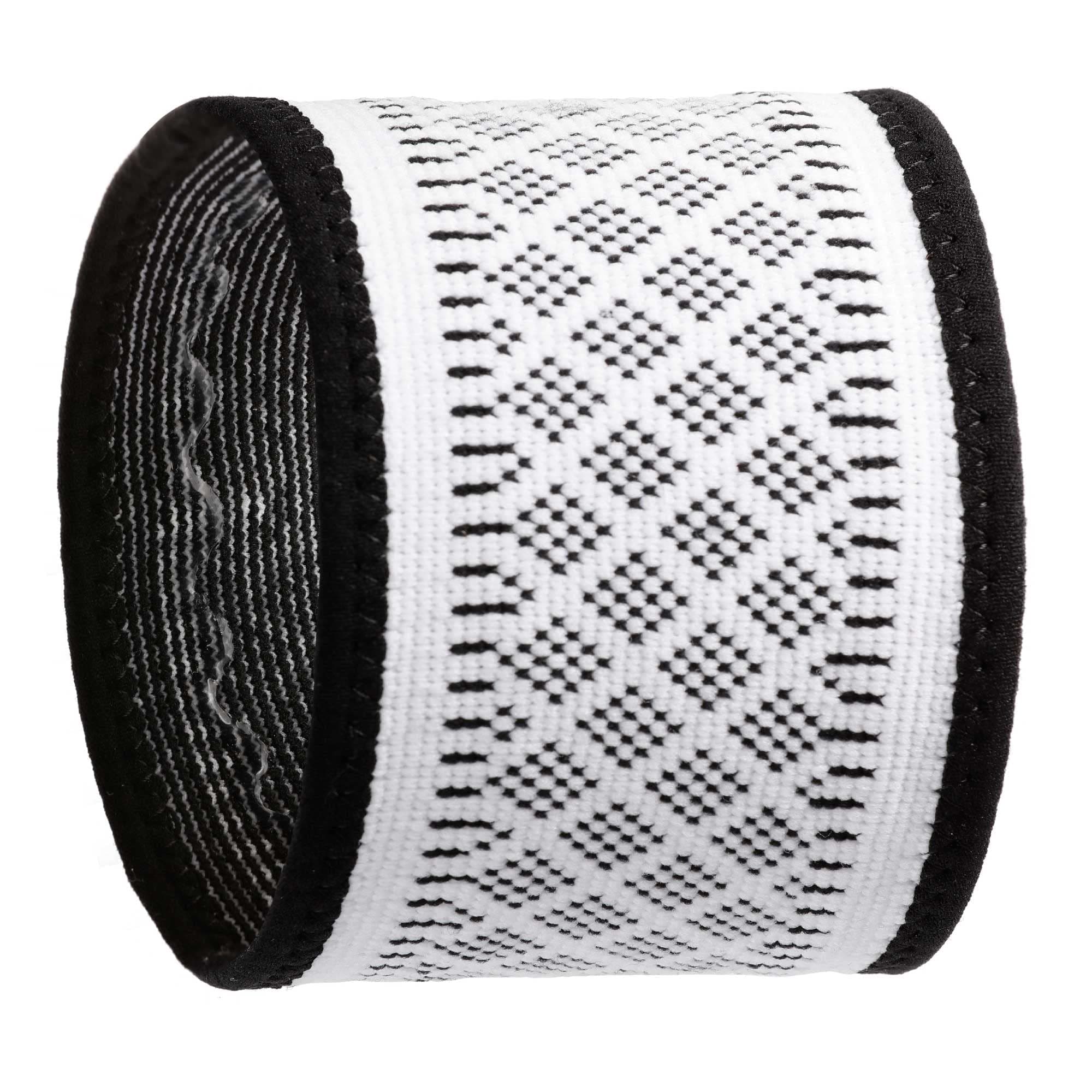 Diabetes Arm Band for Insulin Pod Monitoring Systems - Omnipod Dexcom Freestyle Libre - Protects Insulin Pod During Sports - Replace Adhesive Patches Tape (White, L)