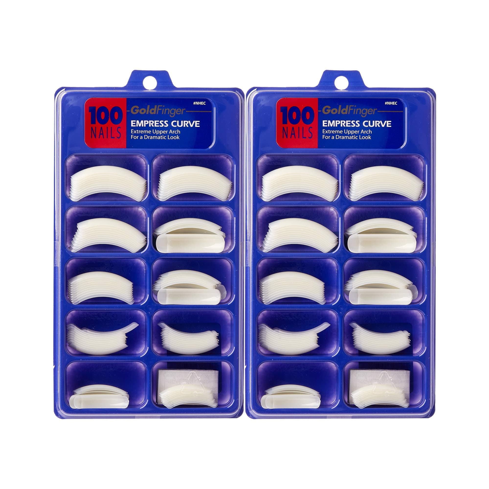 100 Pcs Acrylic Plane Fake Nails Tip Empress Curve Extreme Upper Arch Overlap Long Length Half Cover French False Nail Tips Full Cover Press on Nails DIY Nail Art Nail Extension (2 Pack)