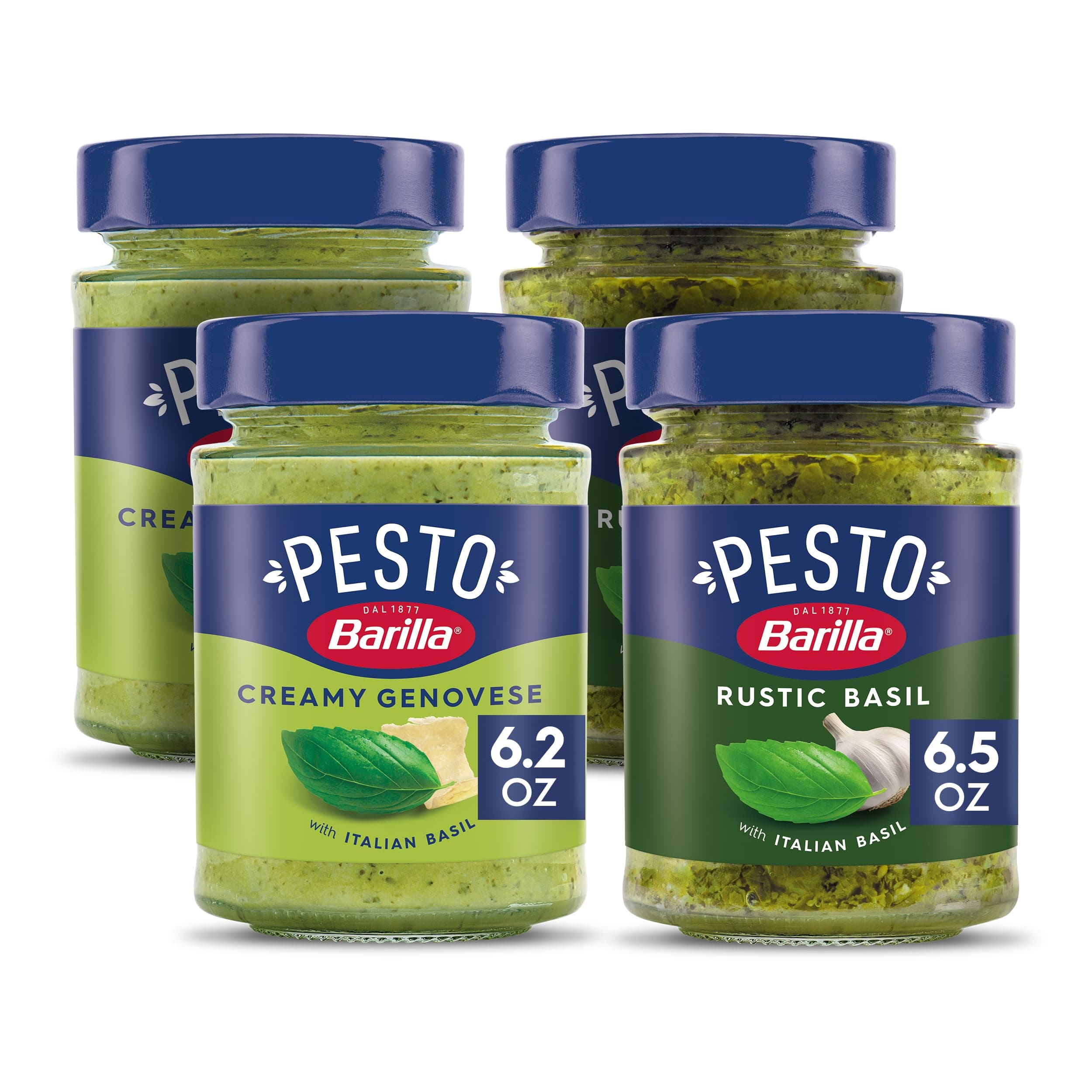 Creamy Genovese Pesto and Rustic Basil Pesto Sauce Four Pack