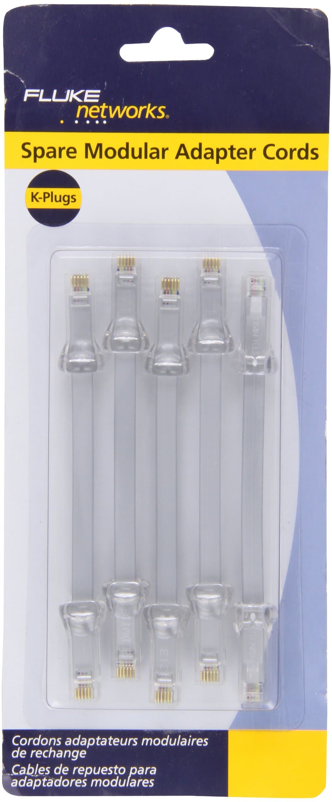 Fluke Networks 10200101 Spare Modular Adapter K-Plug 4/6-Wire Cords (Pack of 5)