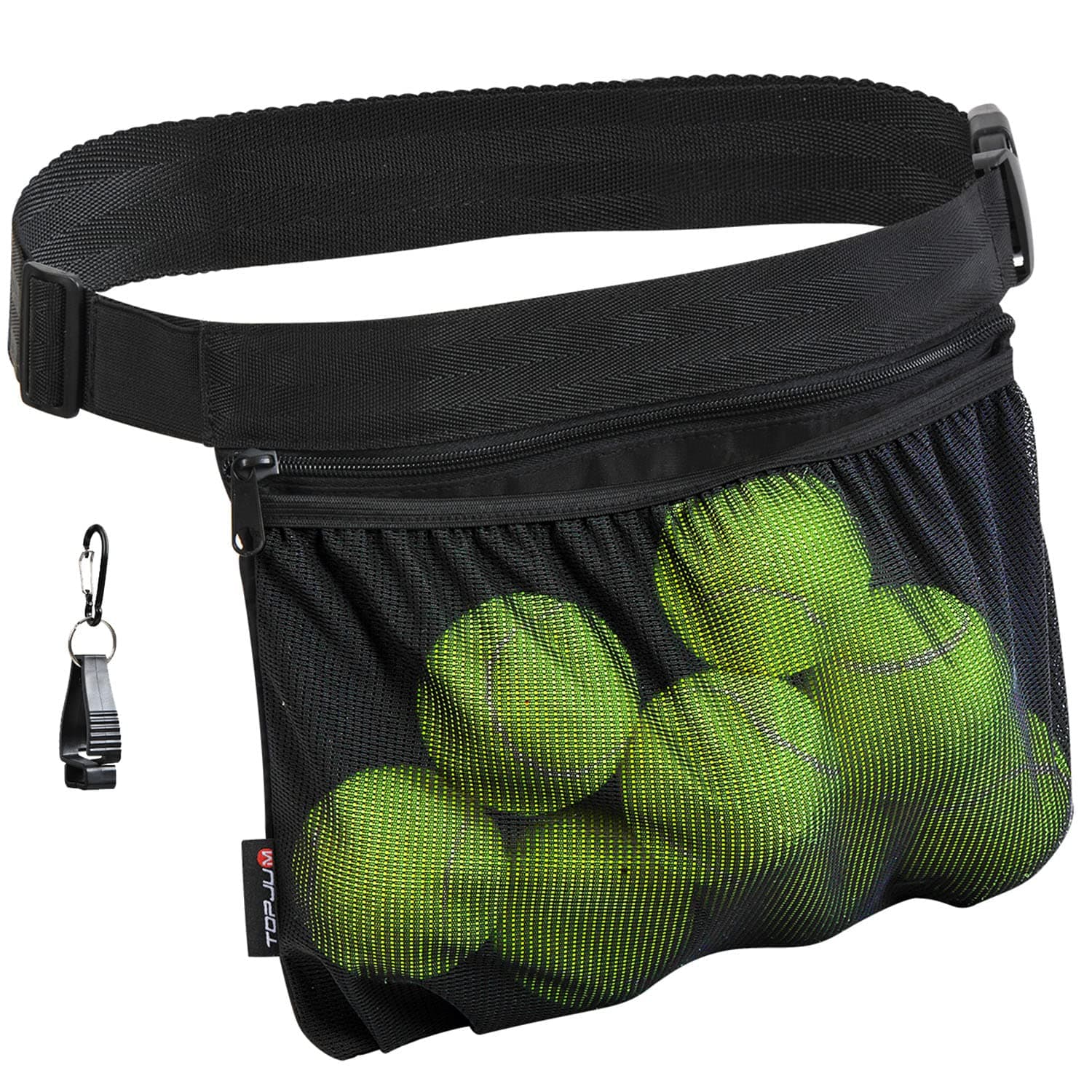 Tennis Ball Holder, Pickleball Holder Bag for Women, Men & Teens, Ball Pouch, Mesh Waist Hip Bag Carrier, Easy Holding 6-8 Pickle Balls or Tennis, Versatile Accessories & Gifts
