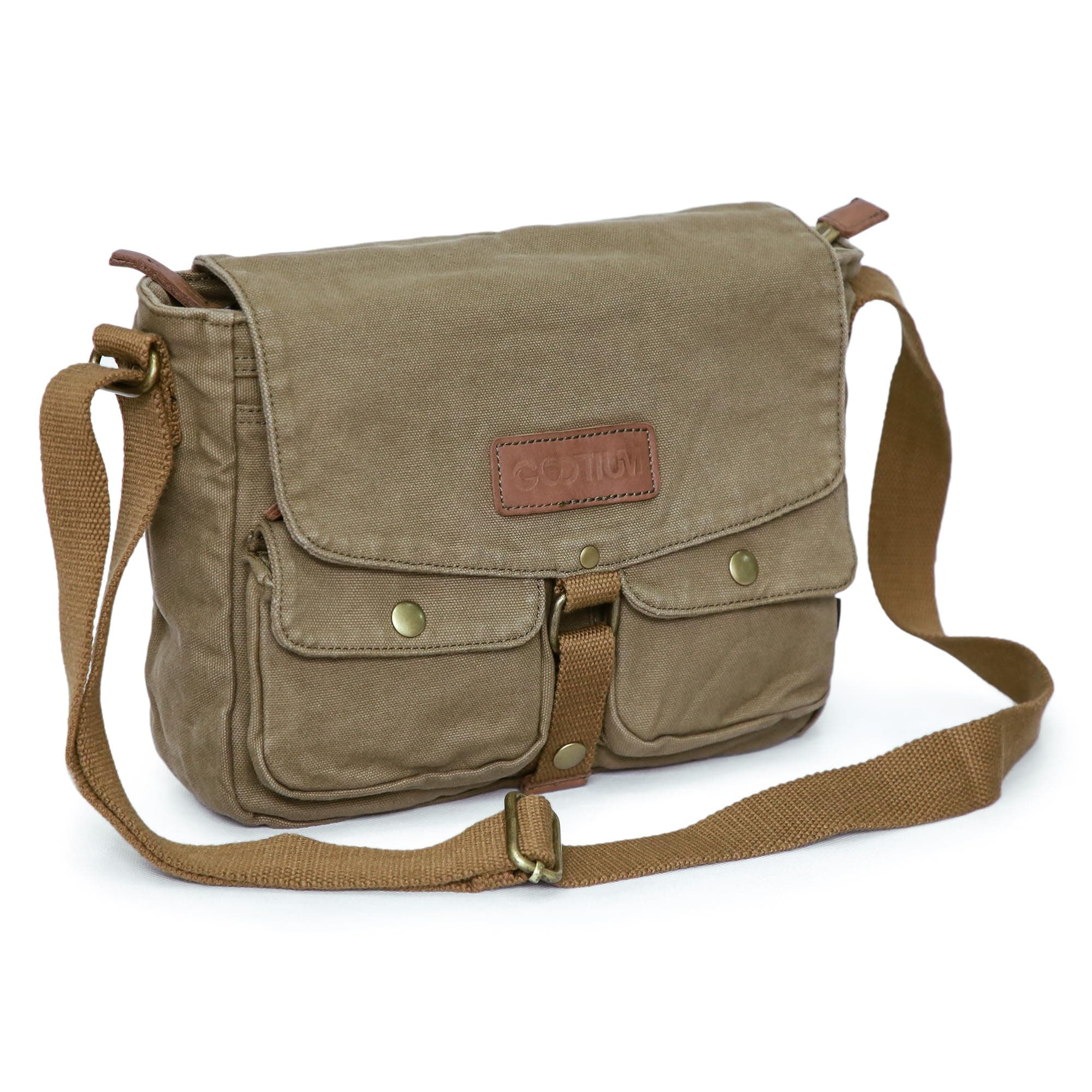 Canvas Messenger Bag - Vintage Crossbody Shoulder Bag Military Satchel