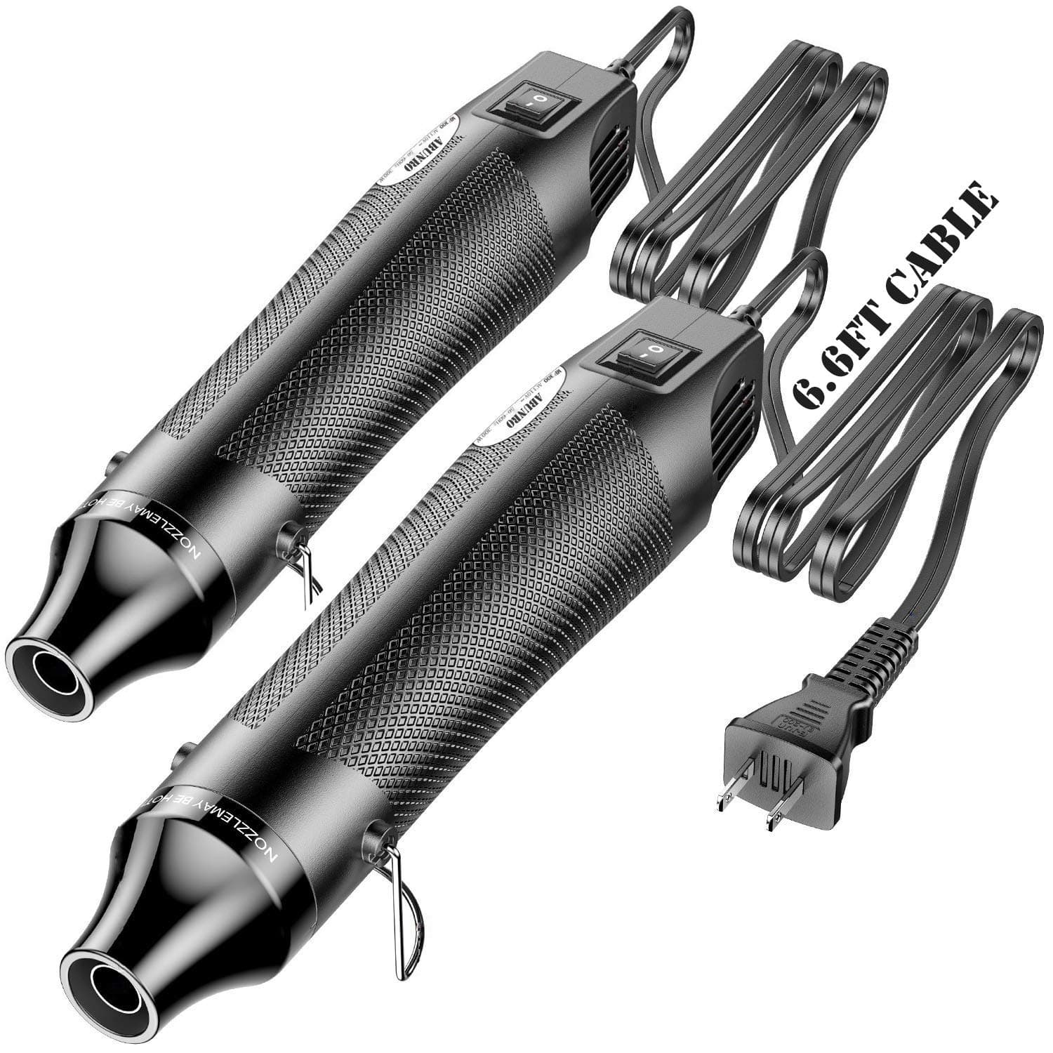 2pcs Heat Gun 6.6ft Cable 300W Dual-Temperature Hot Air Gun for DIY Craft Embossing, Shrink Wrapping PVC, Drying Paint, Clay, Rubber Stamp, Multi Function Hand-hold Heat Tools