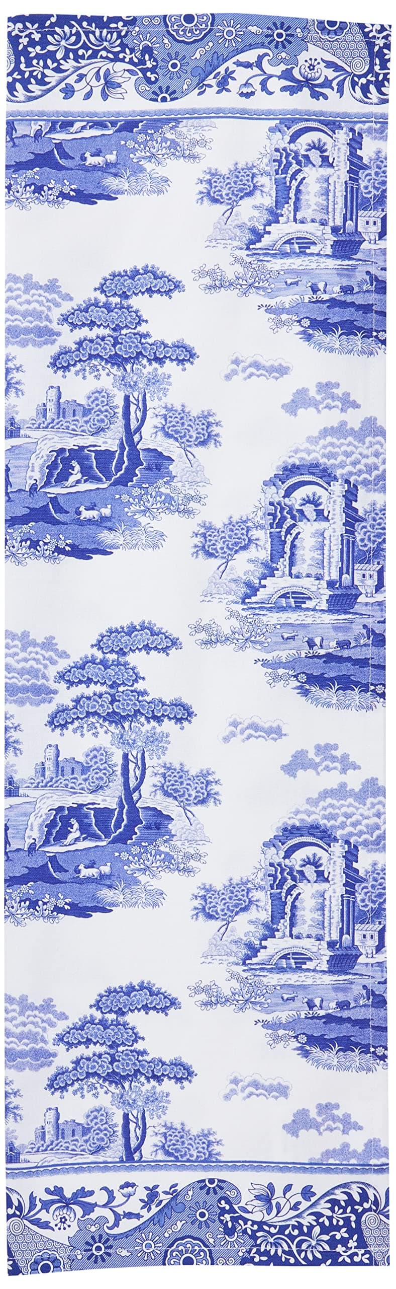 Portmeirion Blue Italian 45 x 74 cm Cotton Tea Towel, Blue/White