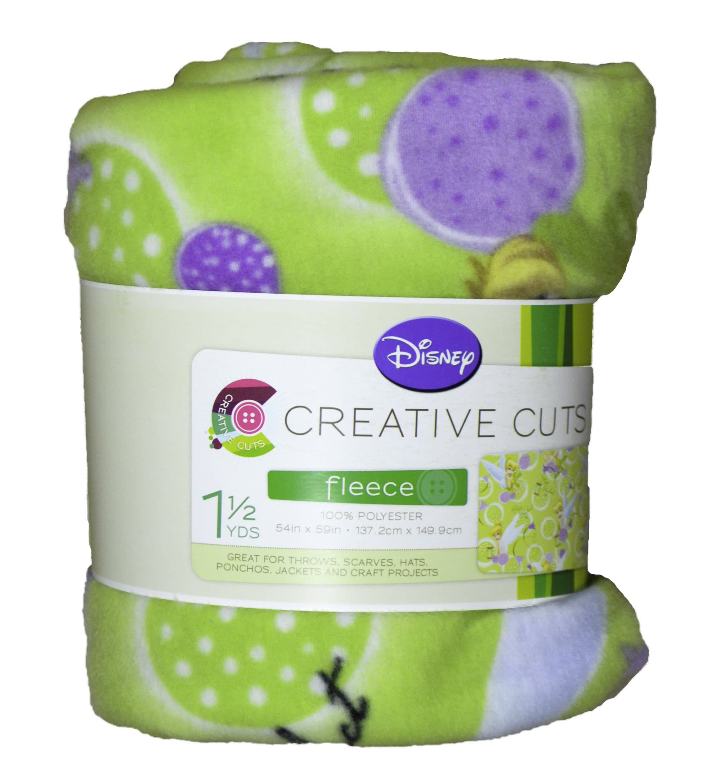 Creative Cuts Fleece Fabric, Disney Tinkerbell and Dandelion Print