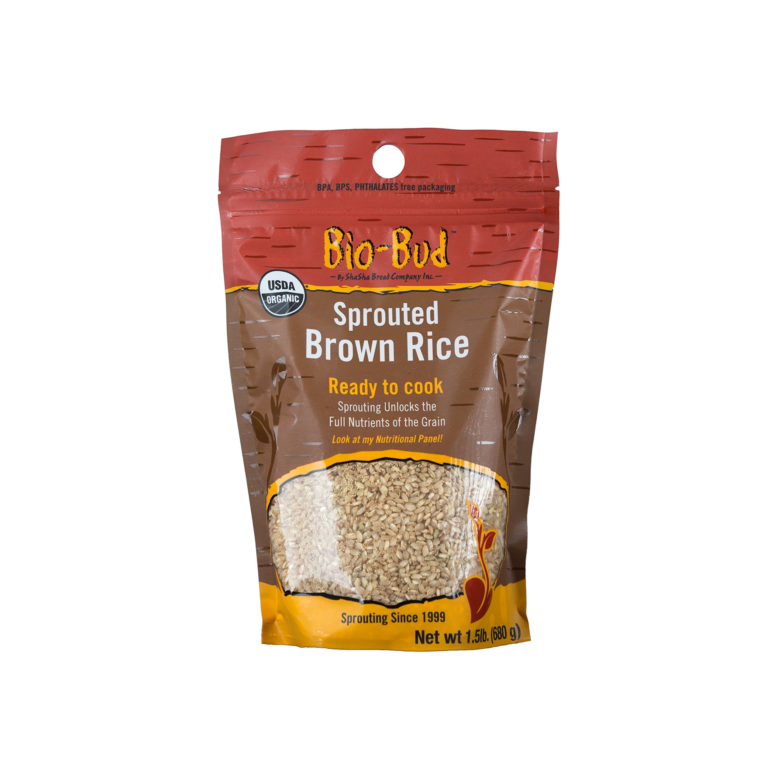 ShaSha Organic Sprouted Bio-Buds, Brown Rice, 1.5 lbs(680g)
