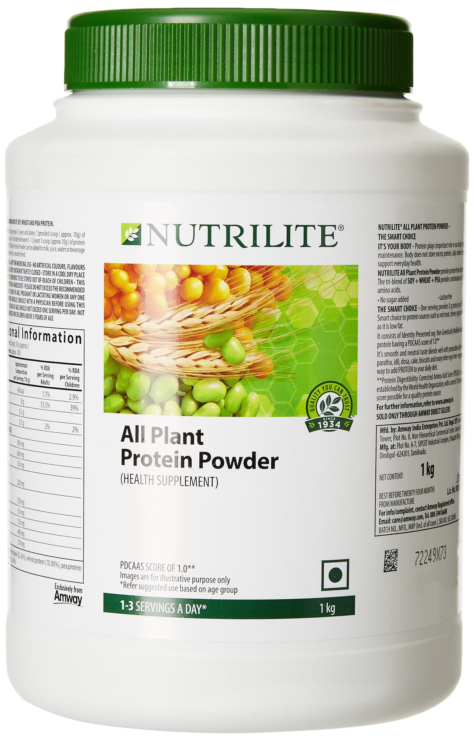 Amway Nutrilite All Plant Protein Powder - 1Kg (Butterscotch)