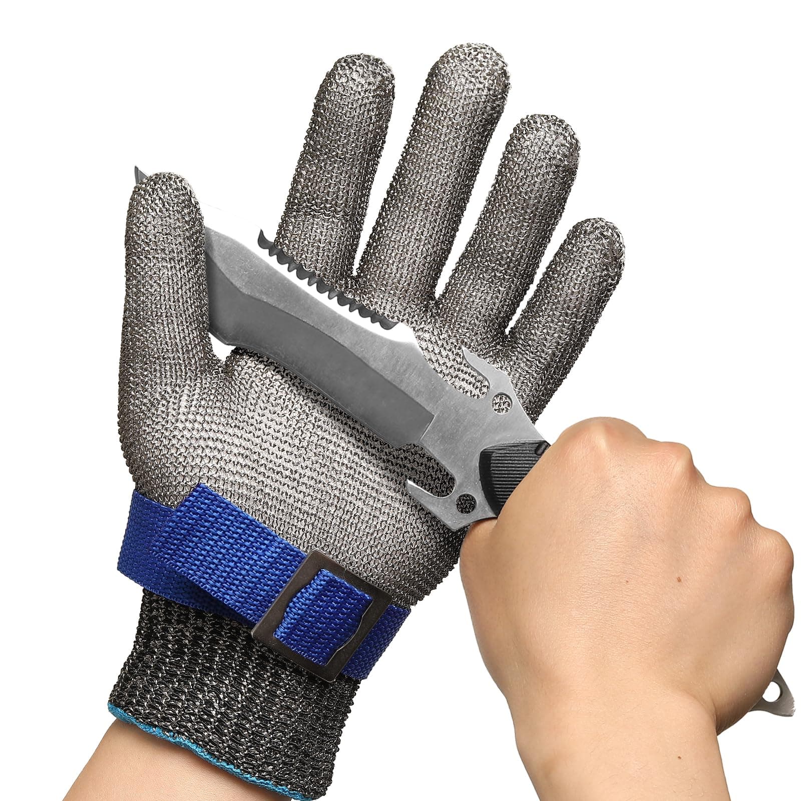 Schwer SlicePro ANSI A9 Cut Resistant Glove PR1706, Stainless Steel Mesh Metal Glove, Food Grade for Kitchen Cooking, Butcher Meat Cutting, Oyster Shucking, Mandoline, (L, 1 PCS)