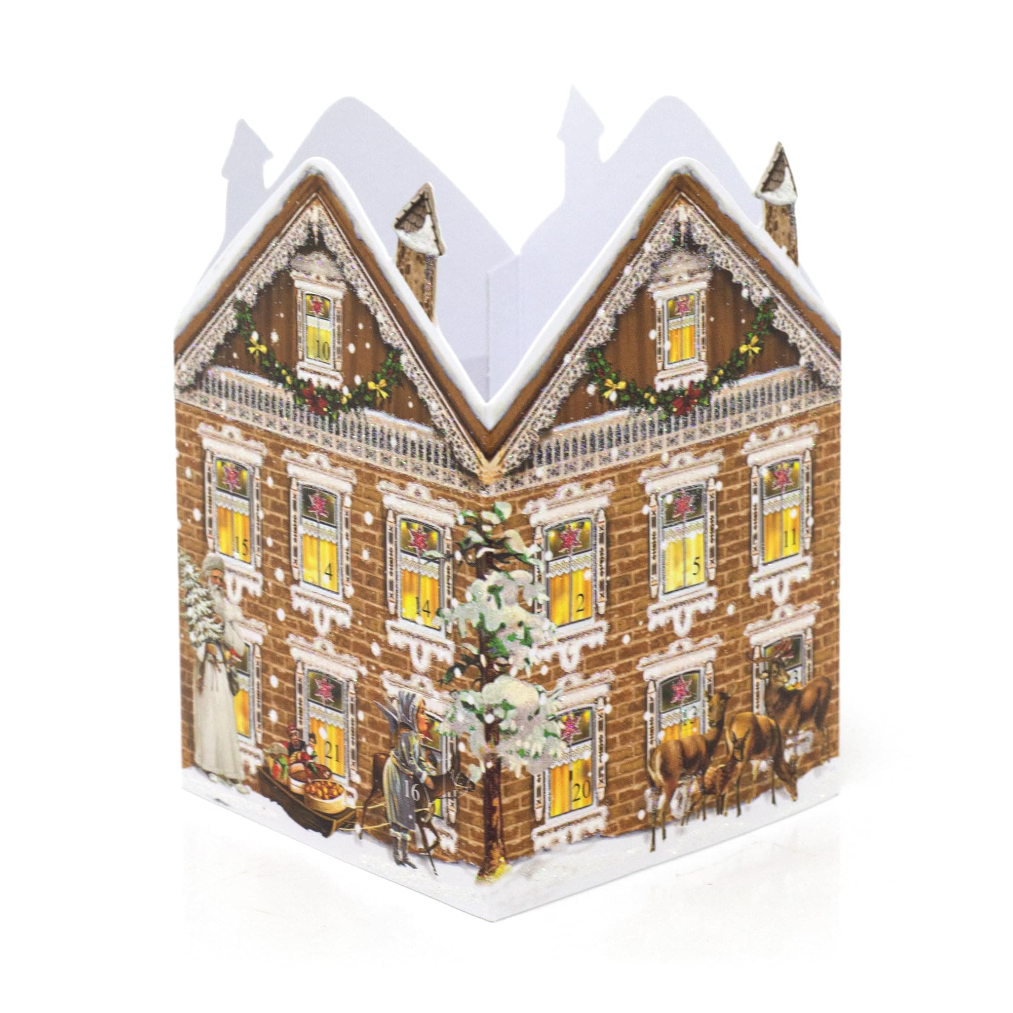 Deluxe Mini Advent Calendar - Nostalgic House Tealight Lantern - Brown House by Coppenrath Verlag