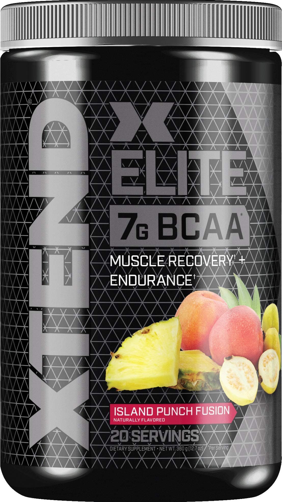 XTEND Elite BCAA Island Punch Fusion | Sugar Free Post Workout Muscle Recovery Drink with Amino Acids | 7g BCAAs for Men & Women| 20 Servings