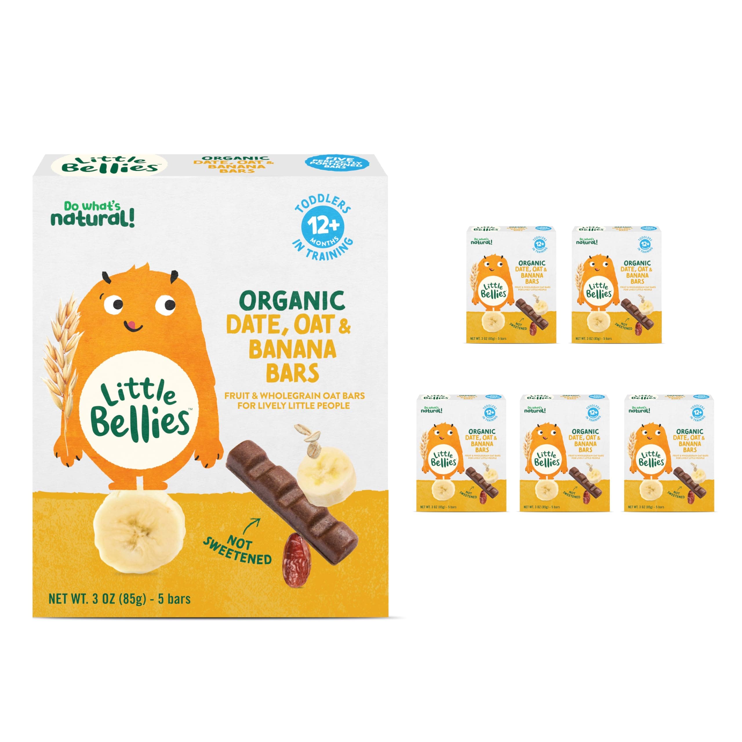 - Organic Date, Oat & Banana Bars for Toddlers 12+ Months, 3 oz (5 Bars) - Pack of 6