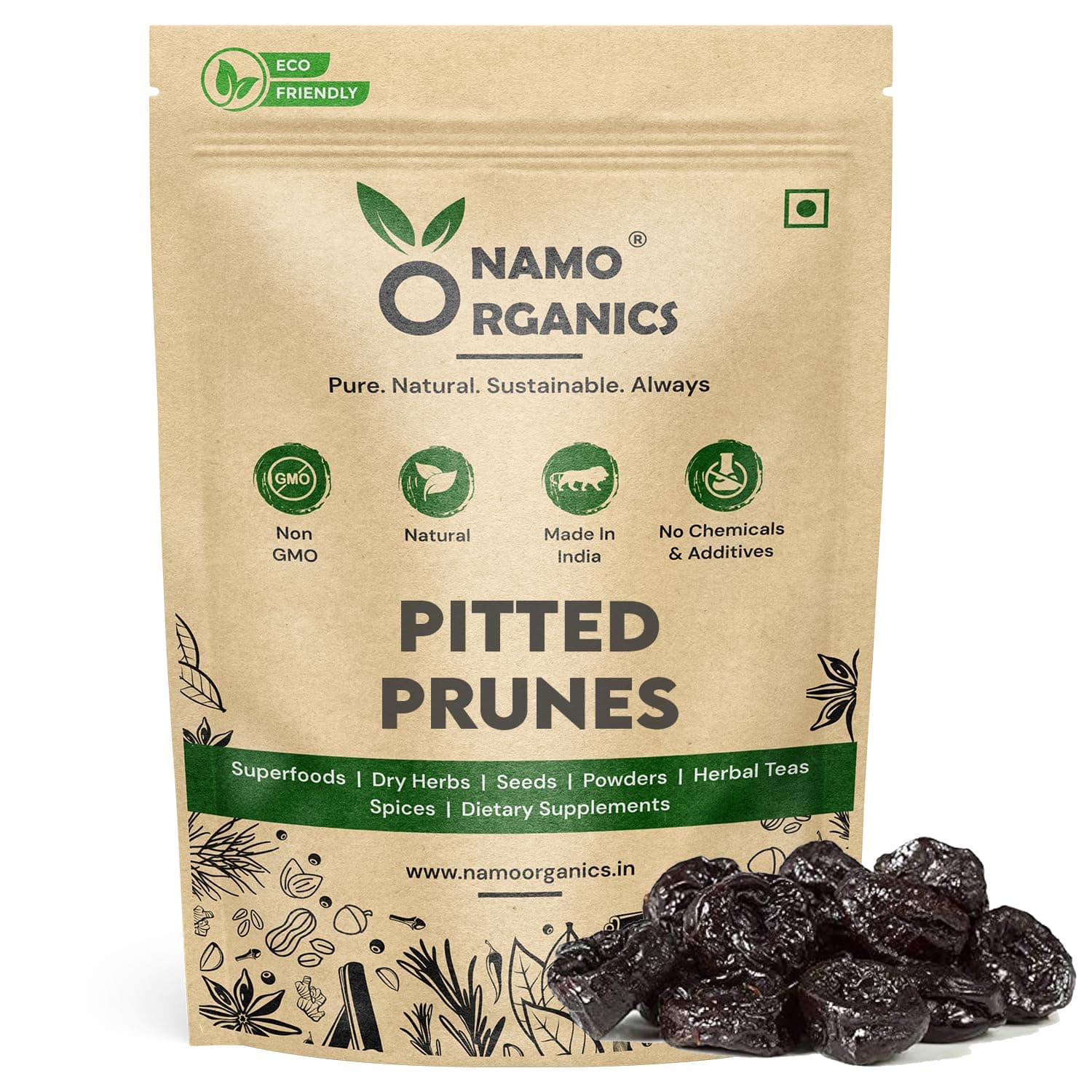 Pitted Dried Prunes Without added Sugar - 250 gm - Unsweetened Dry Fruits (No Preservatives & Additives)