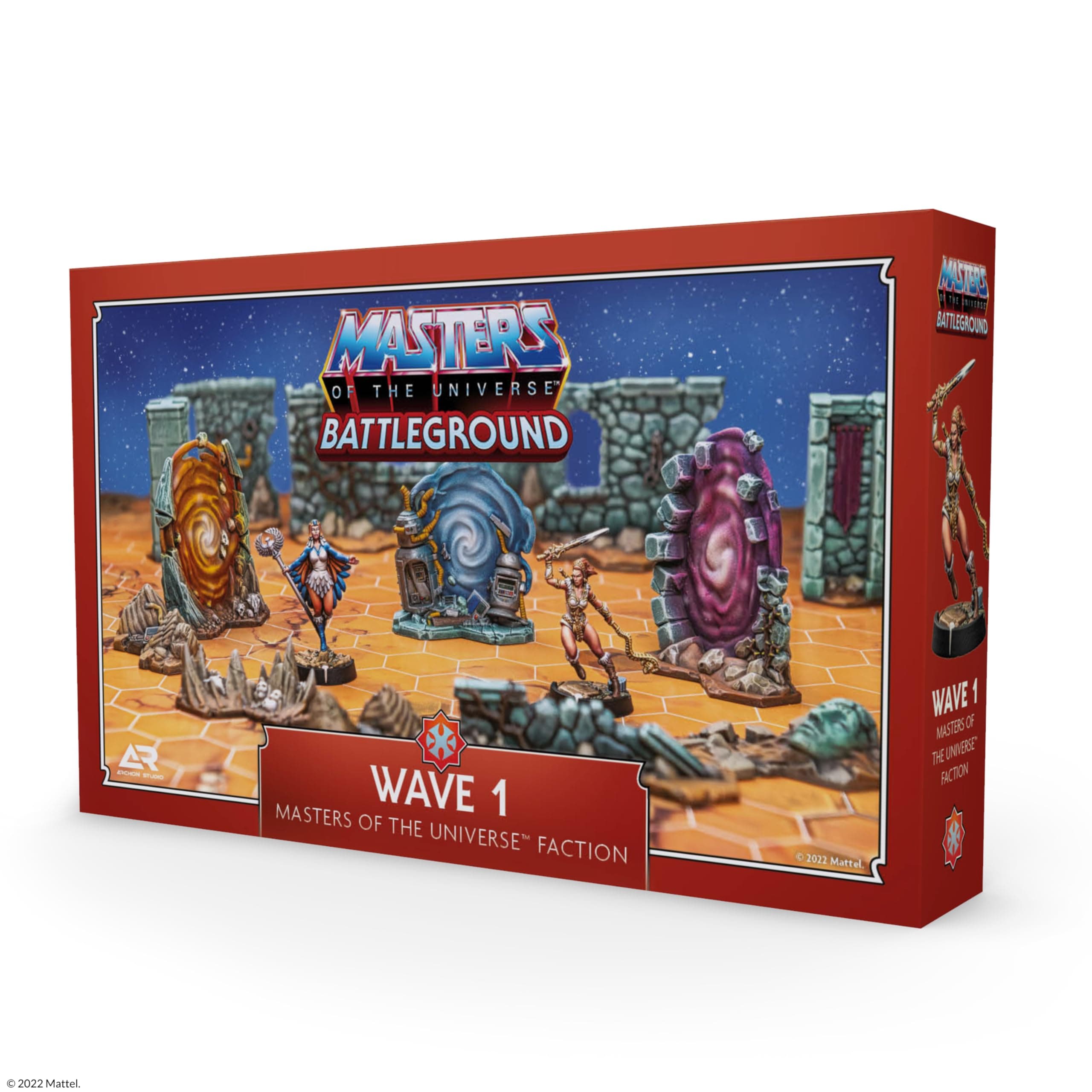 Masters of The Universe Battleground Expansion Set Wave 1 Motu Faction - Includes Warrior Goddess Teela and Sorceress Miniatures, Terrain Pieces, Rules and More - for Ages 14 Years+