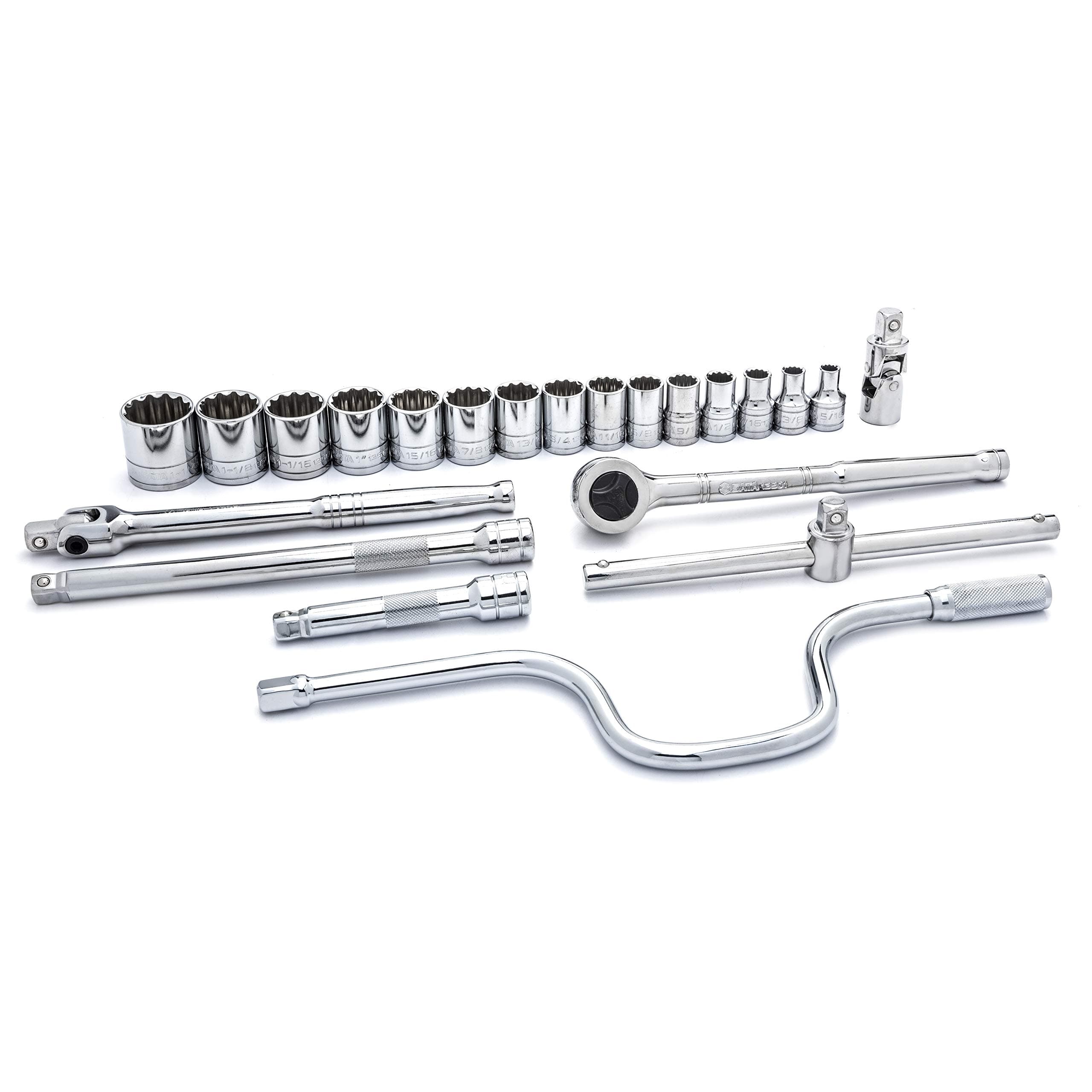 SATA ST09088SJ 22 Pieces 1/2"Drive 12 Point SAE Socket Se Universal Joint for Better Access to Hard-to Reach Fasteners