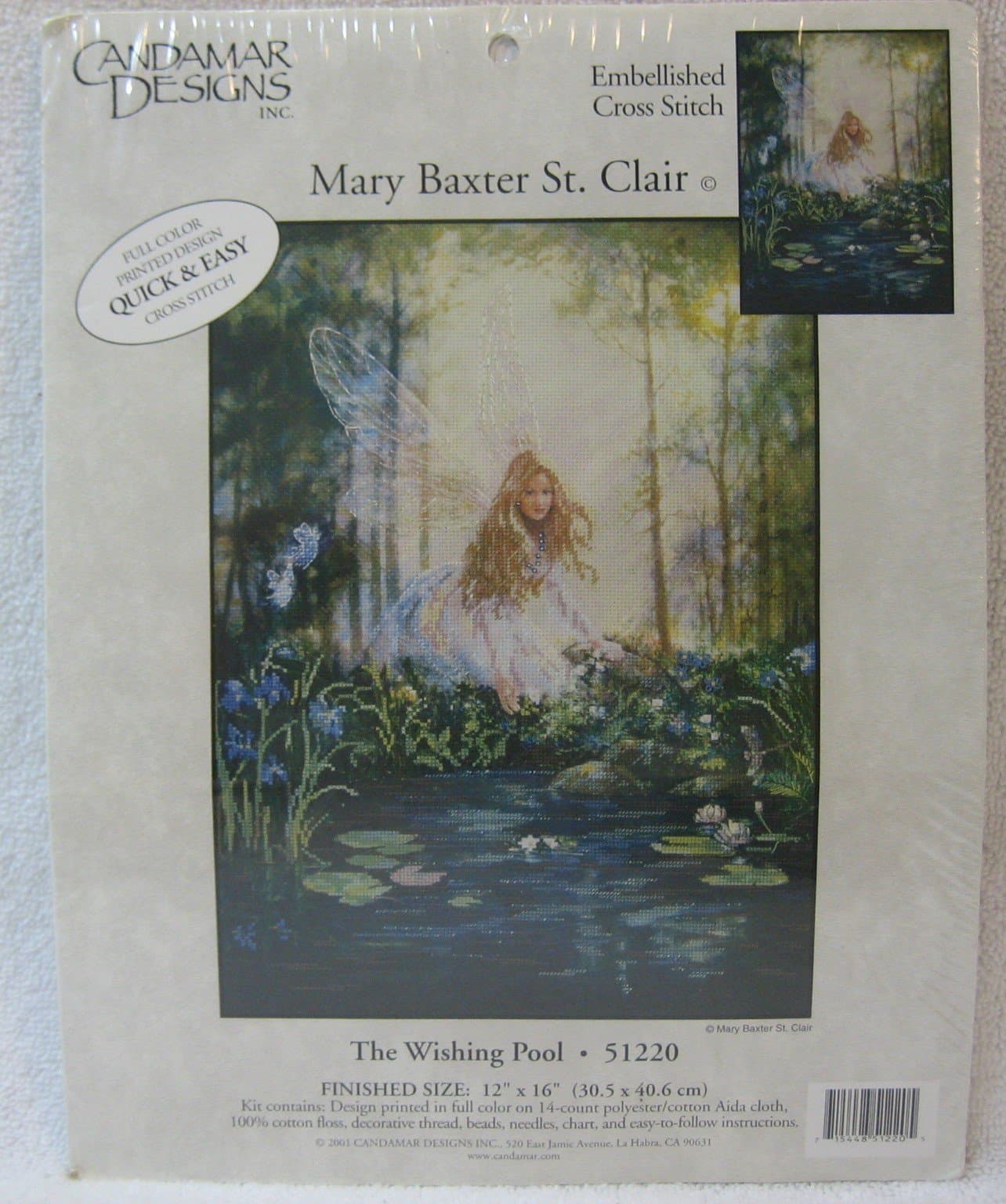 The Wishing Pool Embellished Cross Stitch Kit-12"X16" 14 Count