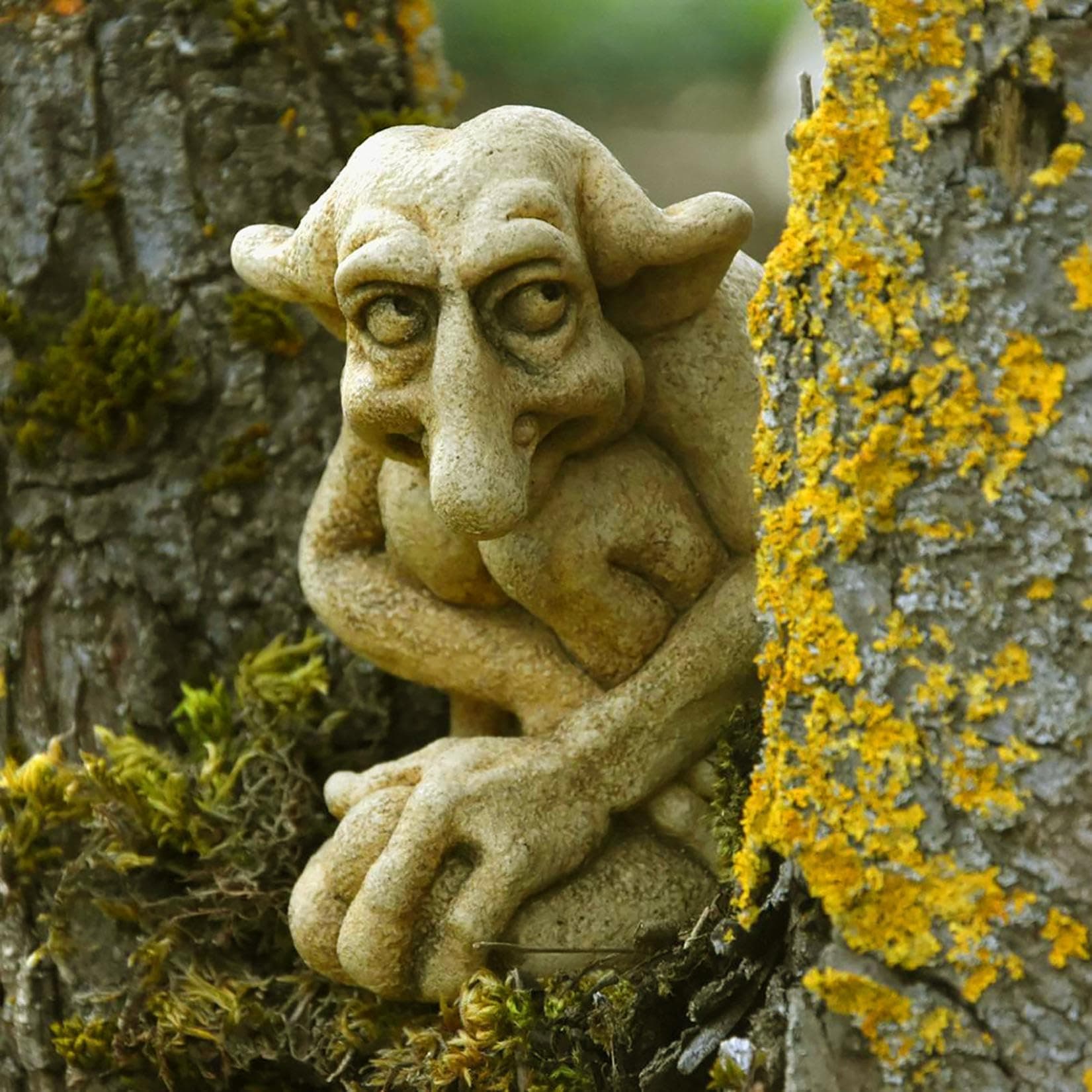 Troll Statues Home Decor, Gargoyle Statues, Cast Stone Trolls, Gothic Sculpture Home Garden Art Decorations, Exquisite Stone Statues for Indoor Outdoor