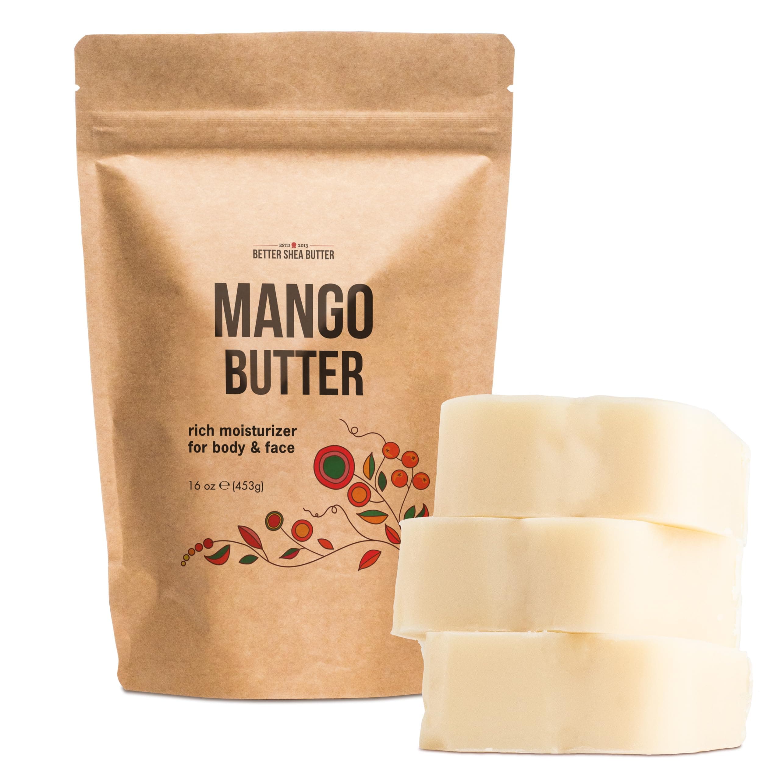 Better Shea Butter Mango - Pure & Fresh - Amazing Moisturizer, Use Alone or in DIY Body s, Soaps, Lotions and More - Lighter Consistency than - Unscented - 1 lb (16 oz)