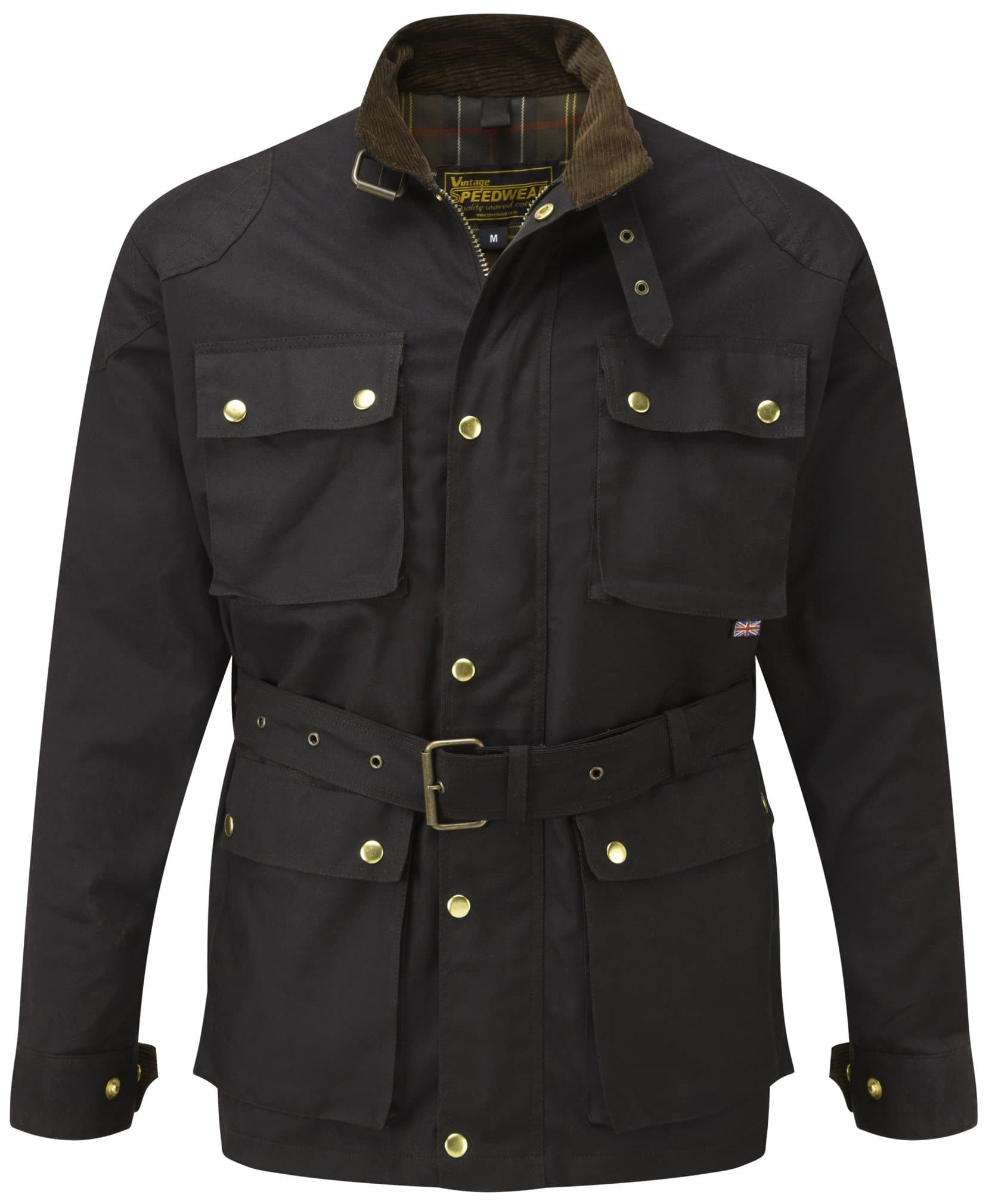 SpeedwearDark Brown Waxed Cotton Motorcycle Jacket
