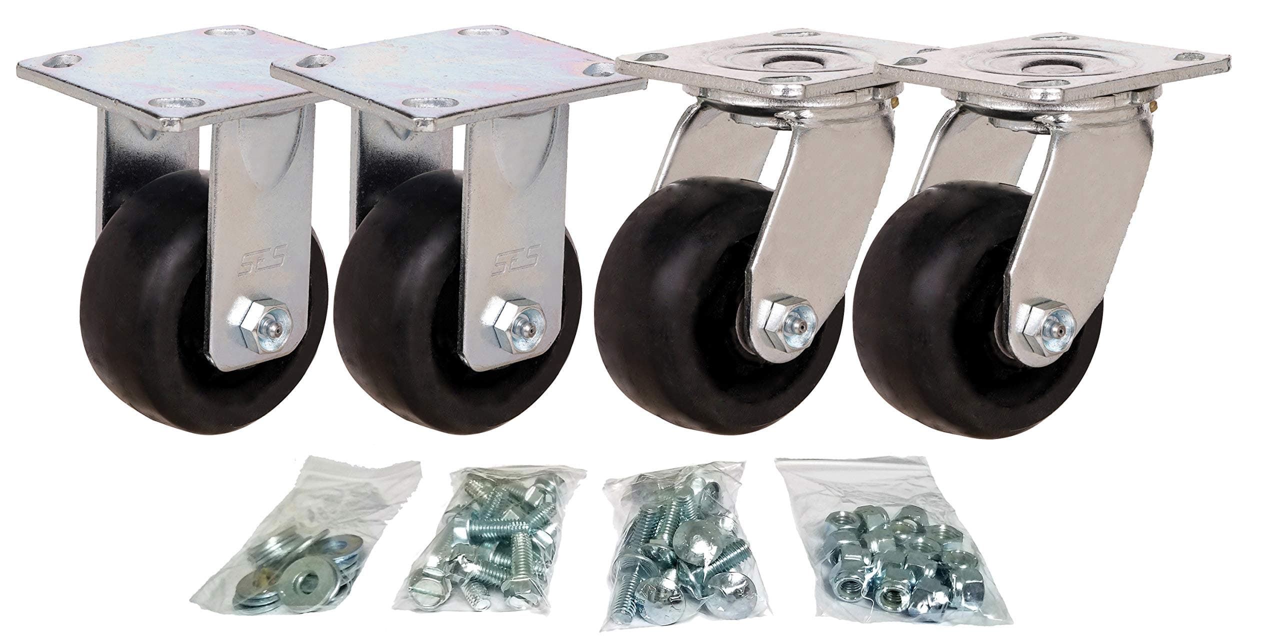 Toolbox Caster Set | 4" for Greenlee, Knaack and Other Job Boxes | All Mounting Hardware Included