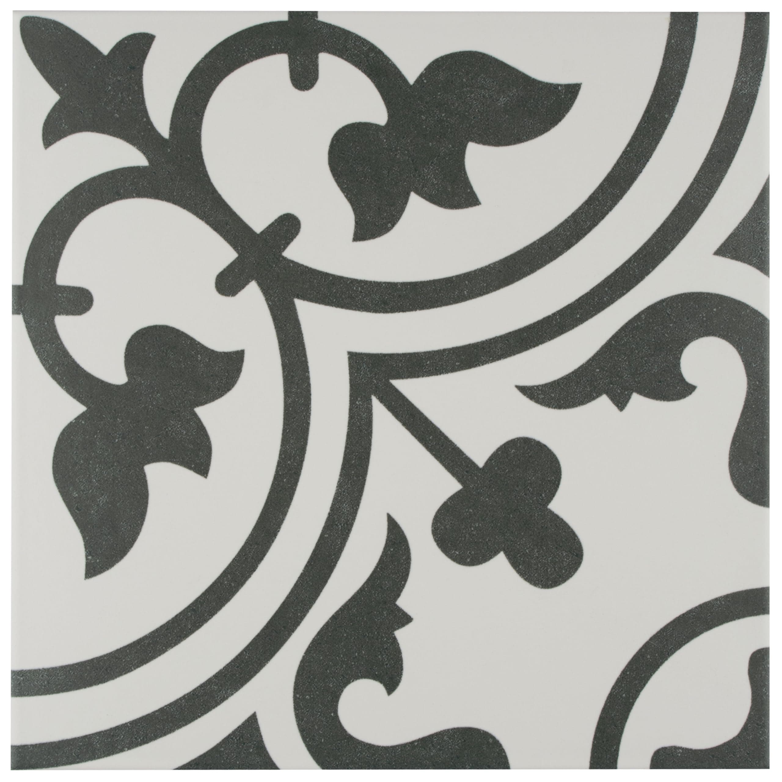 Arte White 9-3/4" x 9-3/4" Porcelain Floor and Wall Tile