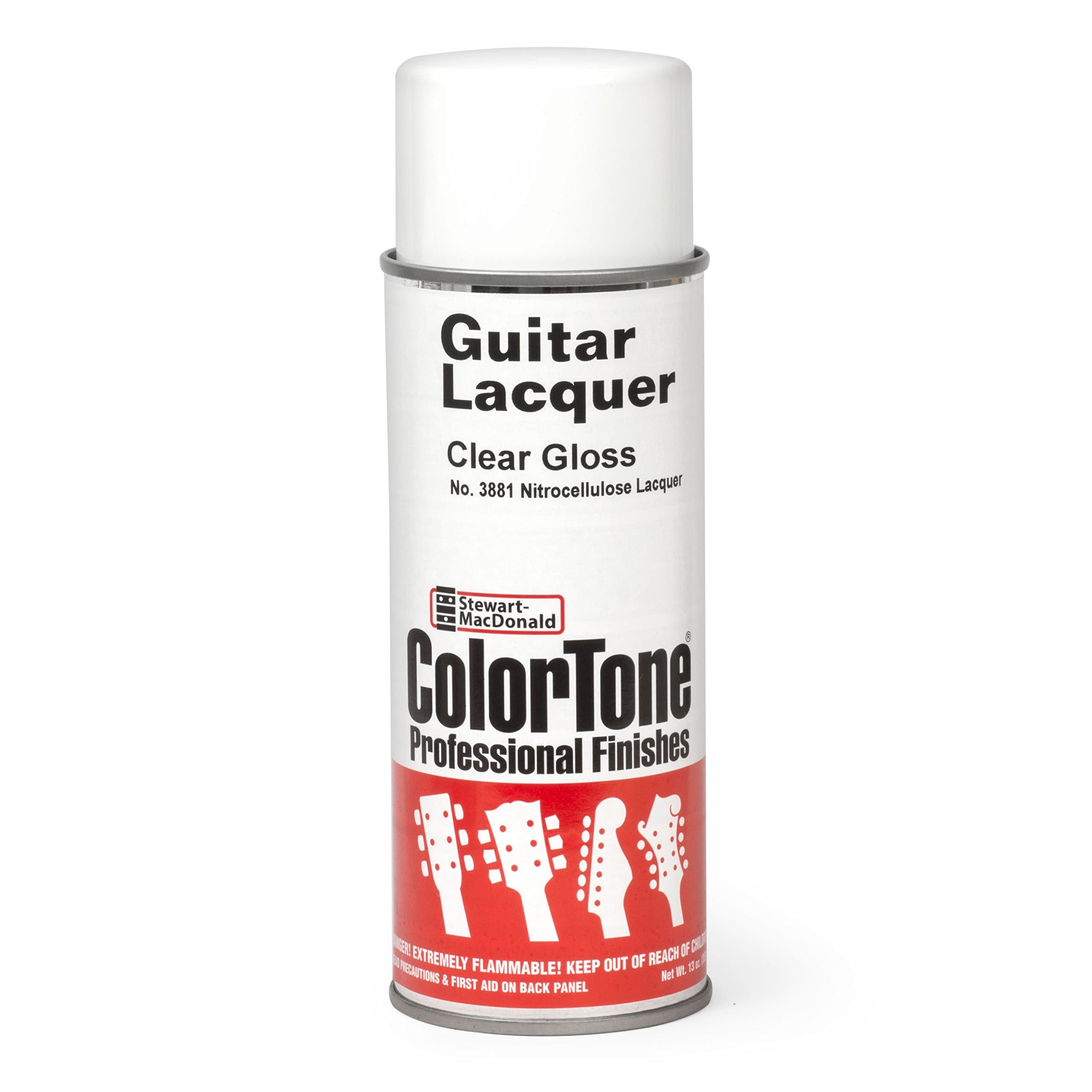 ColorTone Nitrocellulose Guitar Lacquer Spray - Clear Gloss 13oz Aerosol Can - Fast-Drying Professional Wood Finish for Guitar, Bass & Instrument Refinishing